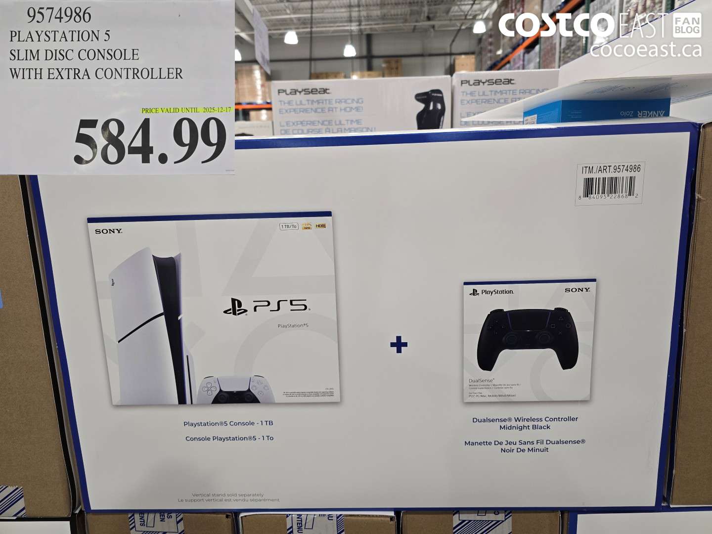 9574986 PLAYSTATION 5 SLIM DISC CONSOLE WITH EXTRA CONTROLLER $584.99