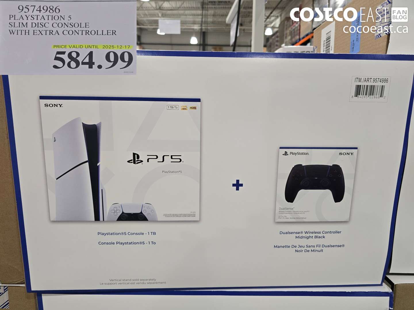 9574986 PLAYSTATION 5 SLIM DISC CONSOLE WITH EXTRA CONTROLLER $584.99
