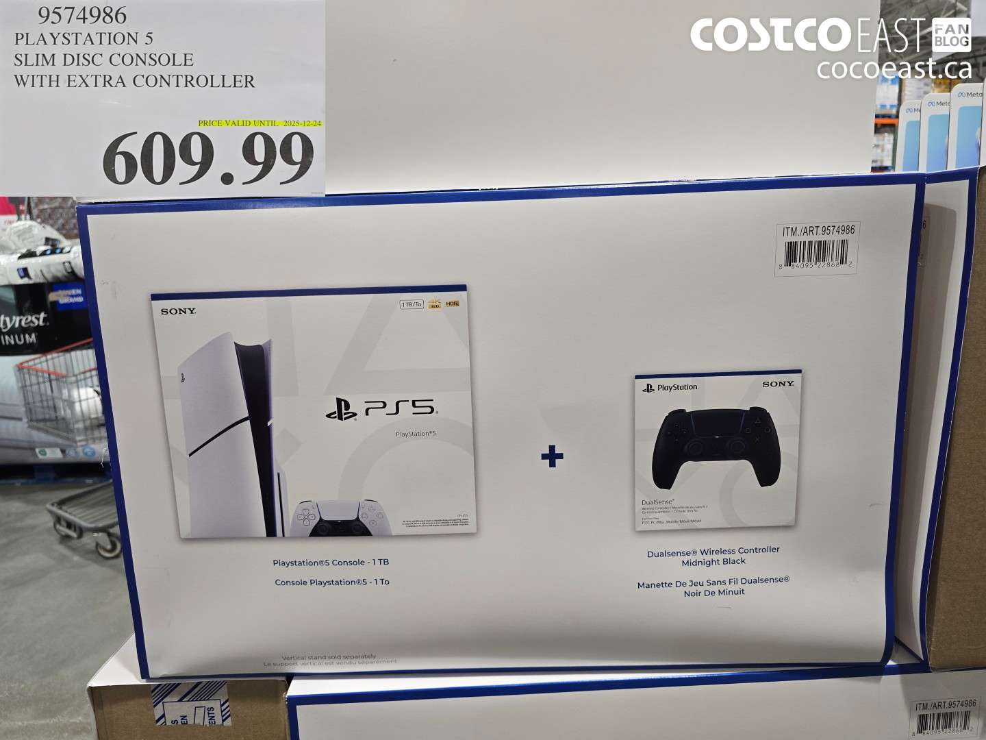 9574986 PLAYSTATION 5 SLIM DISC CONSOLE WITH EXTRA CONTROLLER $609.99