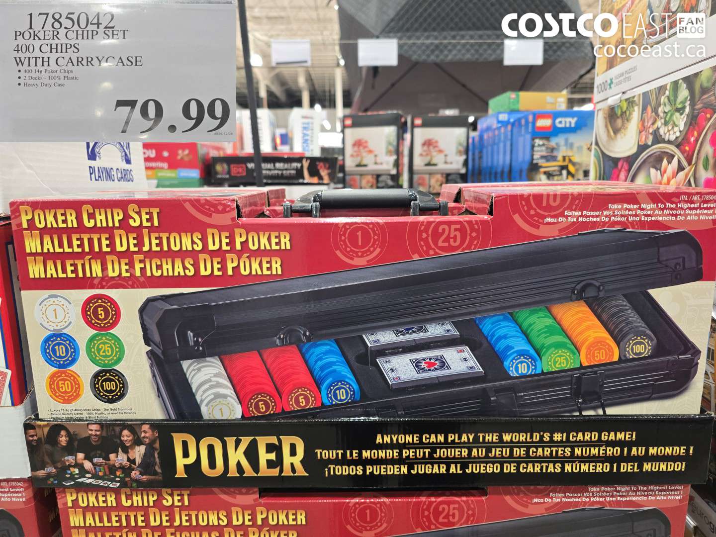 1785042 POKER CHIP SET 400 CHIPS WITH CARRYCASE $79.99