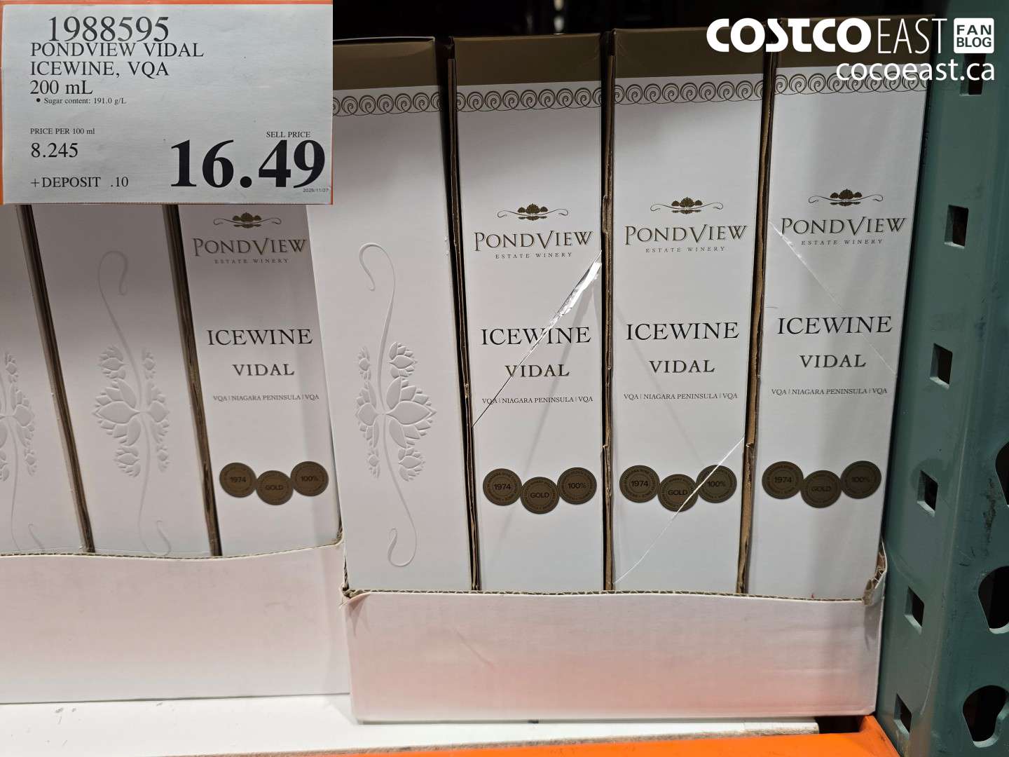 1988595 PONDVIEW VIDAL ICEWINE, VQA 200 mL $16.49