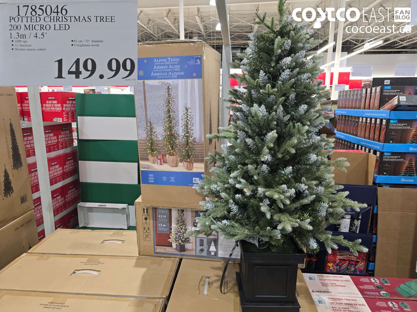 1785046 POTTED CHRISTMAS TREE 200 MICRO LED 13m /4.5' $149.99