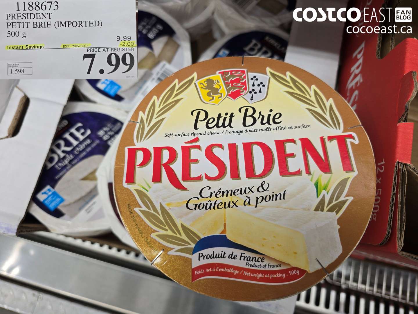 1188673 PRESIDENT PETIT BRIE (IMPORTED) 500 g ($2.00 INSTANT SAVINGS EXPIRES ON 2025-12-07) $7.99