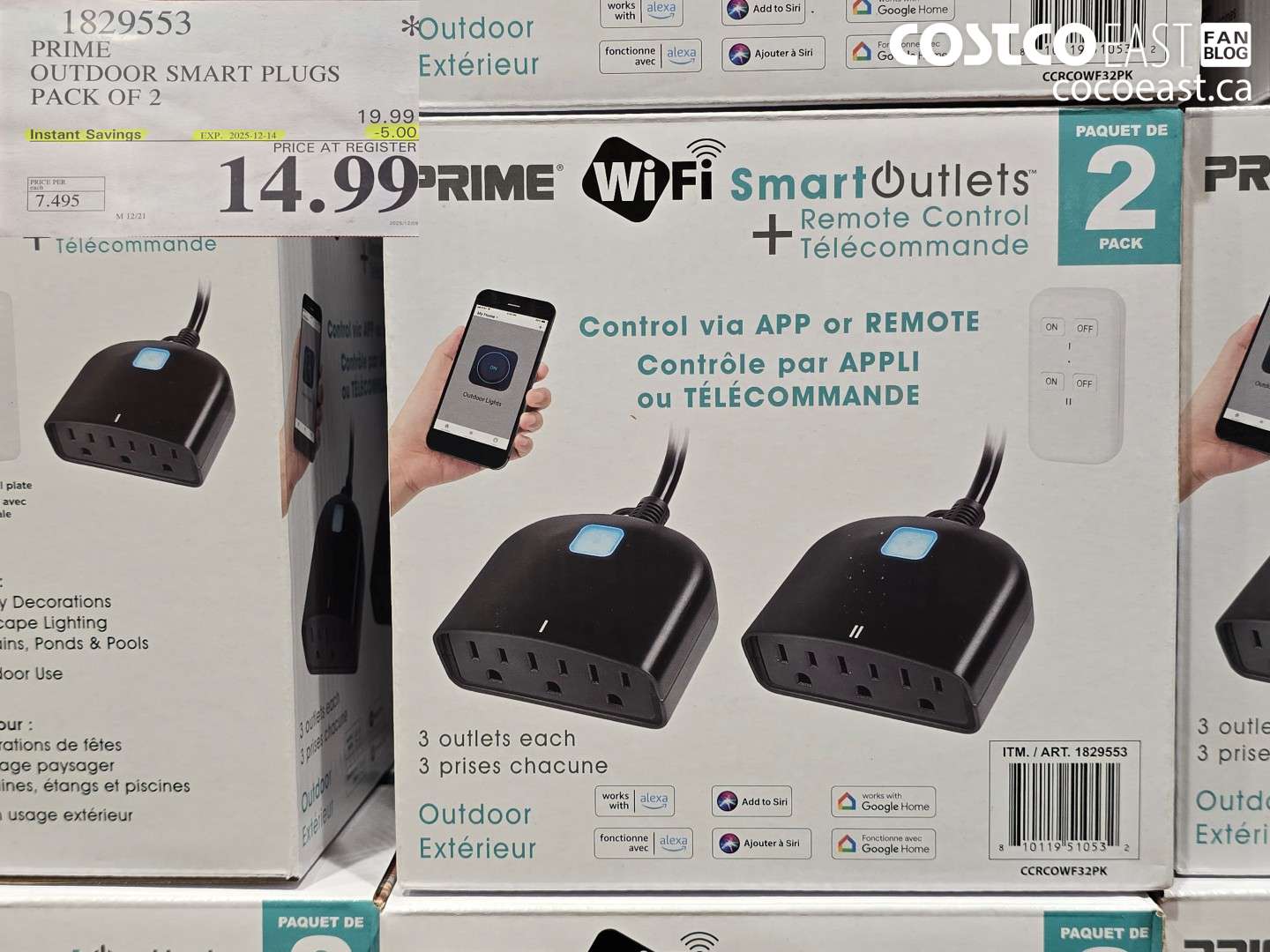 1829553 PRIME OUTDOOR SMART PLUGS PACK OF 2 ($5.00 INSTANT SAVINGS EXPIRES ON 2025-12-14) $14.99