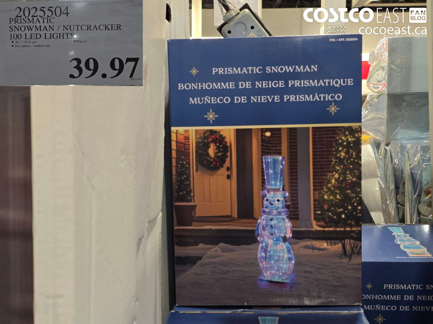 2025504 PRISMATIC SNOWMAN / NUTCRACKER 100 LED LIGHTS $39.97