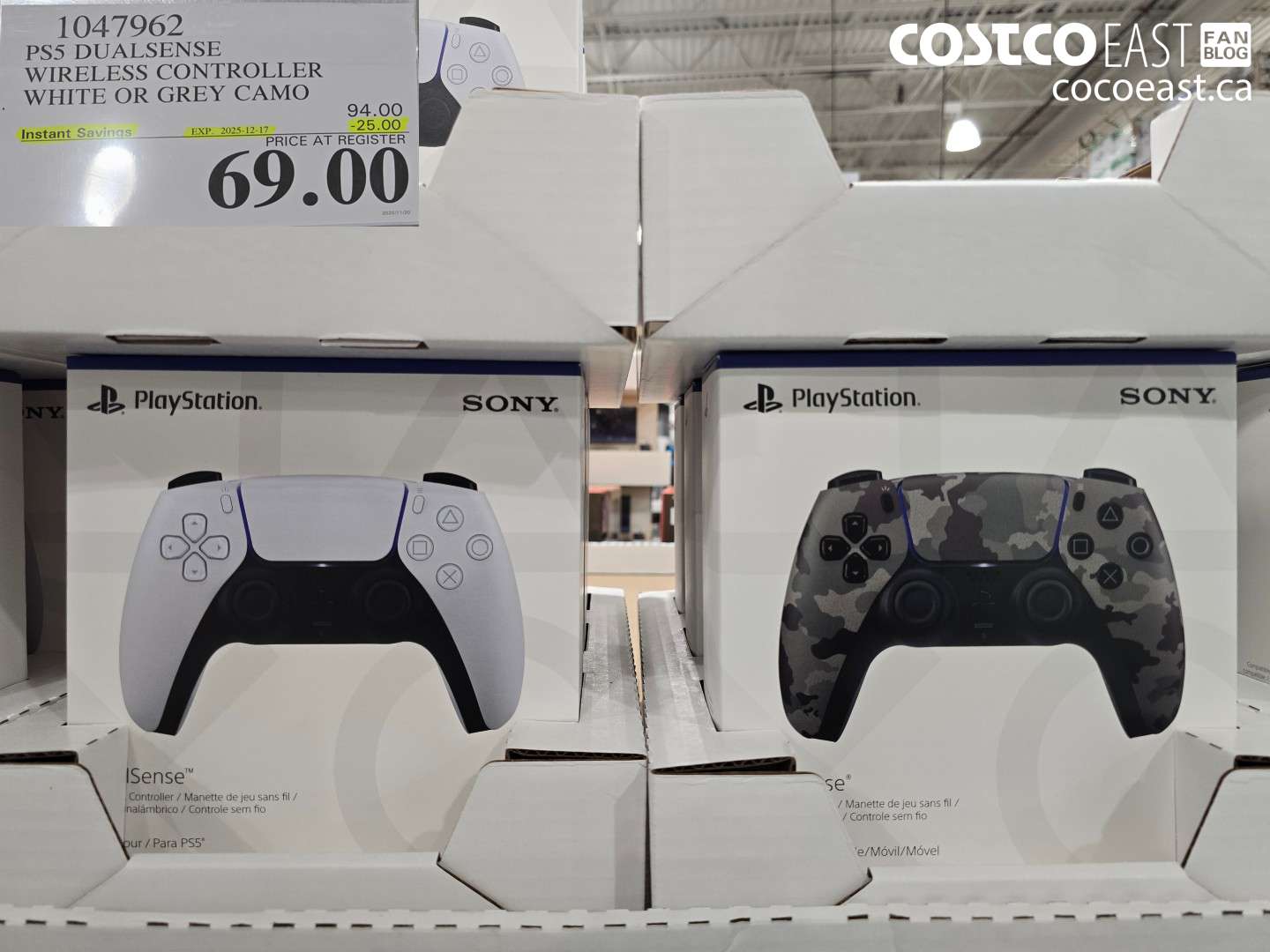 1047962 PS5 DUALSENSE WIRELESS CONTROLLER WHITE OR GREY CAMO ($25.00 INSTANT SAVINGS EXPIRES ON 2025-12-17) $69.00