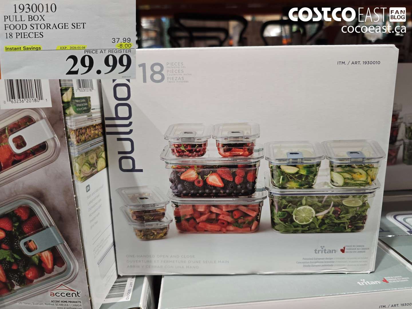 1930010 PULL BOX FOOD STORAGE SET 18 PIECES ($8.00 INSTANT SAVINGS EXPIRES ON 2026-01-04) $29.99