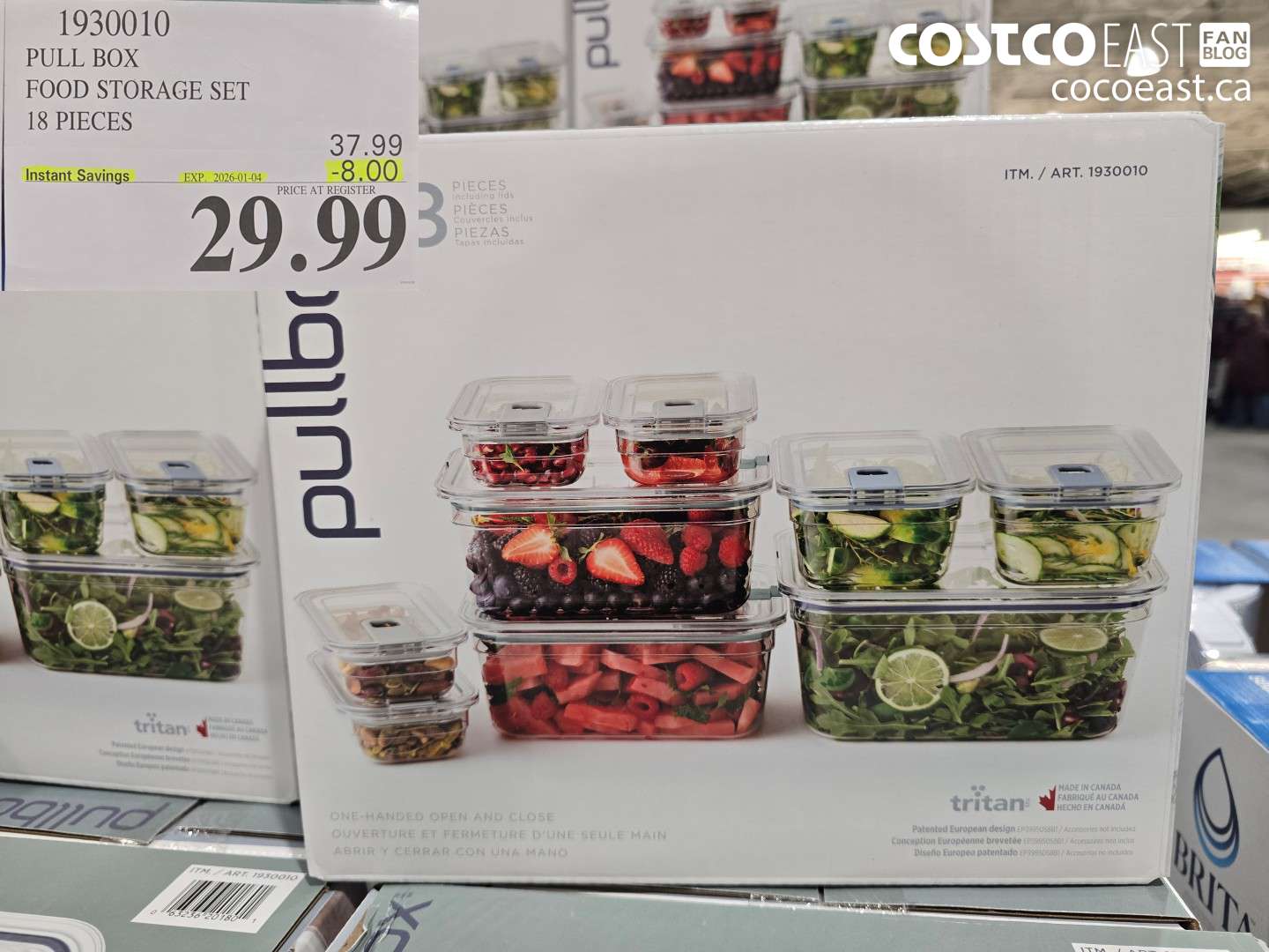 1930010 PULL BOX FOOD STORAGE SET 18 PIECES ($8.00 INSTANT SAVINGS EXPIRES ON 2026-01-04) $29.99