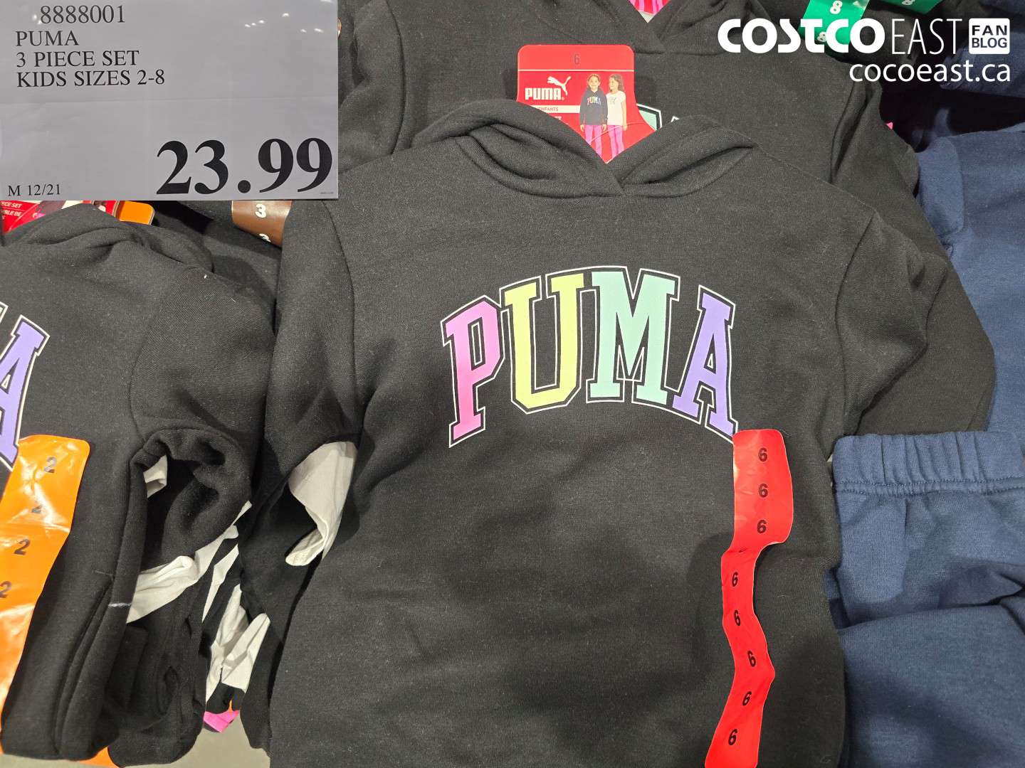 8888001 PUMA 3 PIECE SET KIDS SIZES 2-8 $23.99
