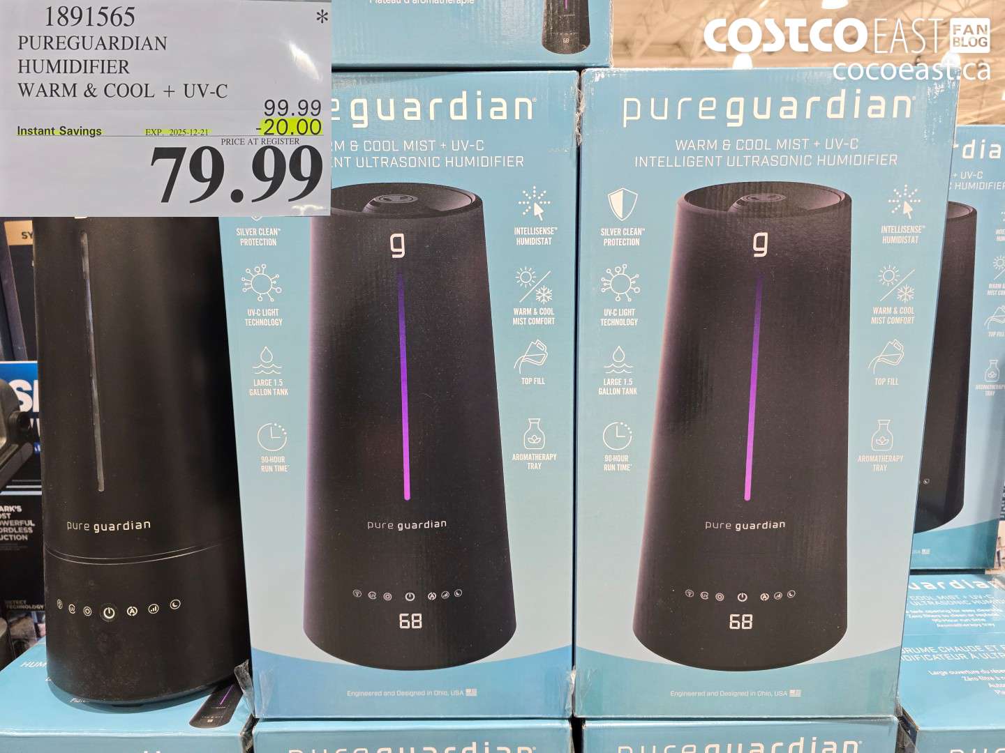 1891565 PUREGUARDIAN HUMIDIFIER WARM & COOL + UV-C ($20.00 INSTANT SAVINGS EXPIRES ON 2025-12-21) $79.99