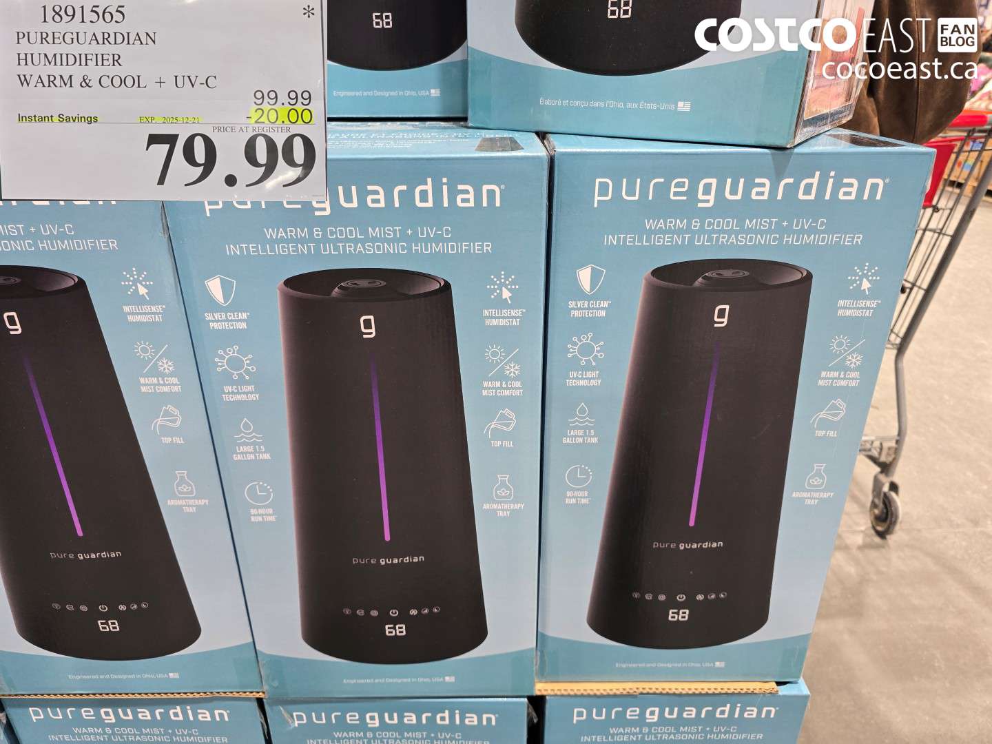 1891565 PUREGUARDIAN HUMIDIFIER WARM & COOL + UV-C ($20.00 INSTANT SAVINGS EXPIRES ON 2025-12-21) $79.99