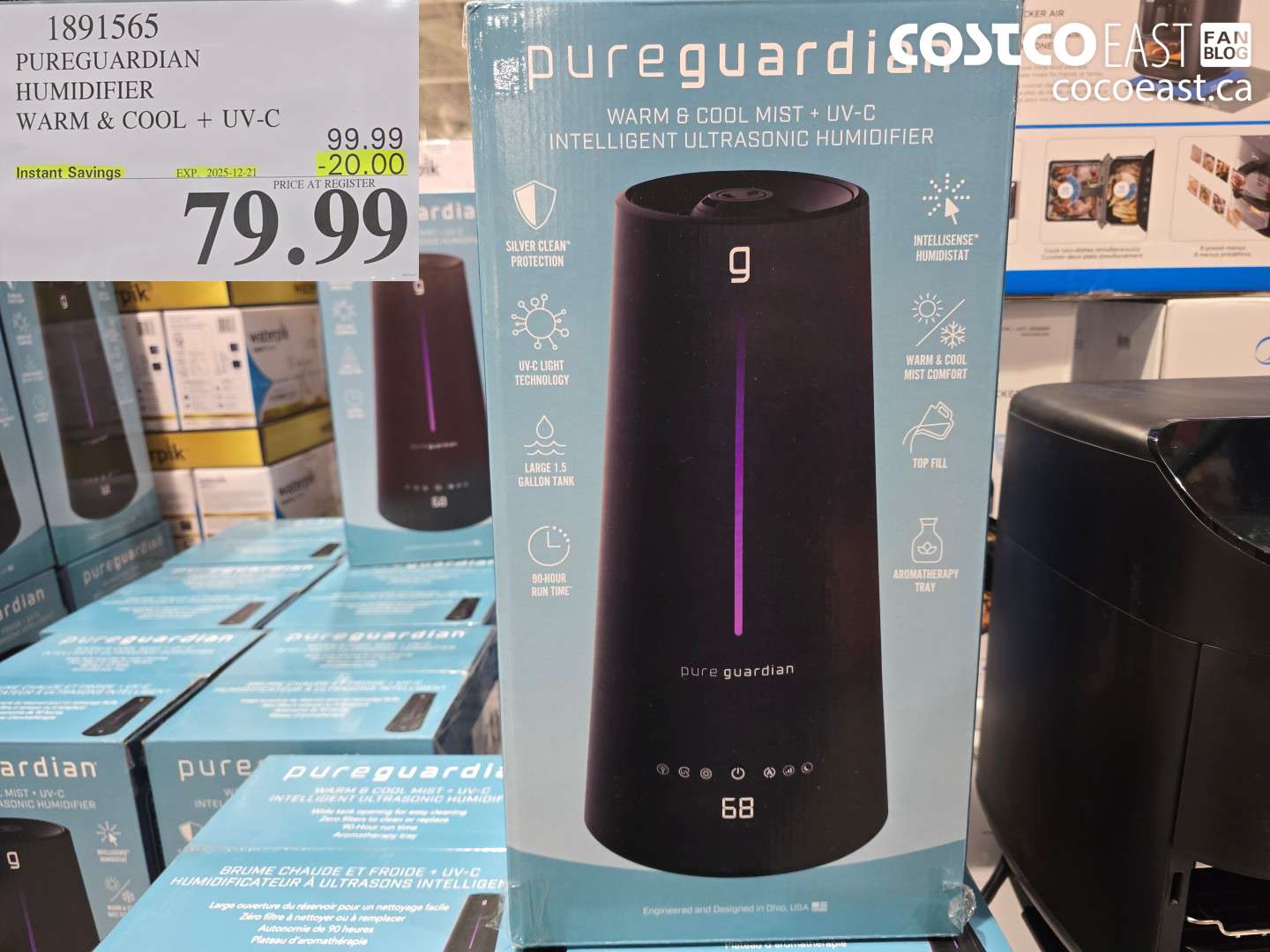 1891565 PUREGUARDIAN HUMIDIFIER WARM & COOL + UV-C ($20.00 INSTANT SAVINGS EXPIRES ON 2025-12-21) $79.99