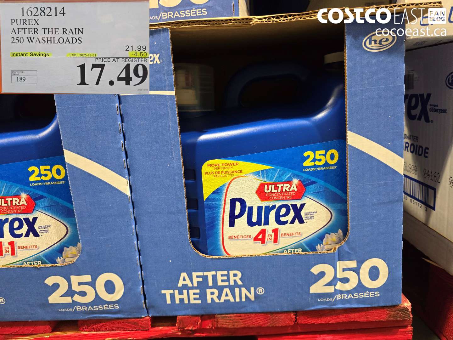 1628214 PUREX AFTER THE RAIN 250 washloads ($4.50 INSTANT SAVINGS EXPIRES ON 2025-12-21) $17.49