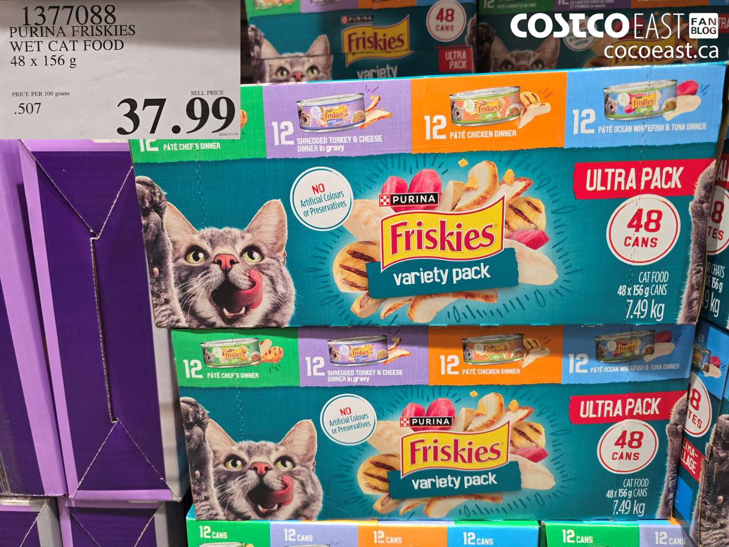 1377088 PURINA FRISKIES WET CAT FOOD 48 X 156 G $37.99