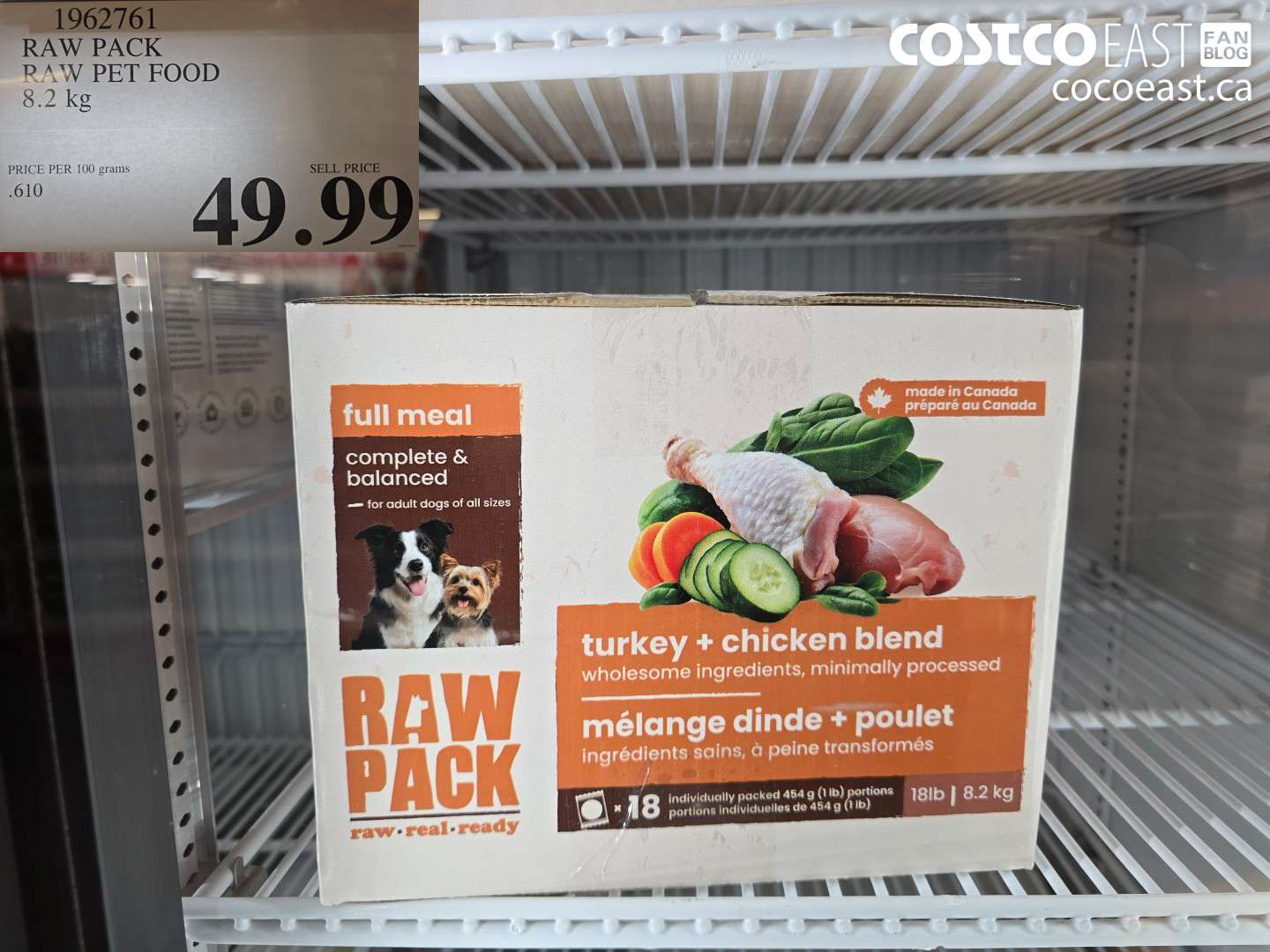 1962761 RAW PACK RAW PET FOOD 8.2 kg $49.99