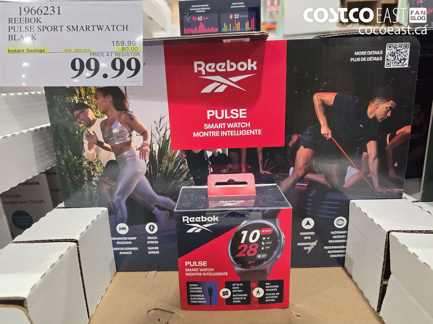 1966231 REEBOK PULSE SPORT SMARTWATCH BLACK ($60.00 INSTANT SAVINGS EXPIRES ON 2025-12-01) $99.99