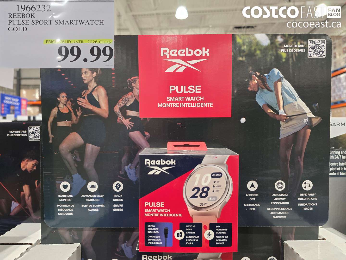 1966232 REEBOK PULSE SPORT SMARTWATCH GOLD $99.99