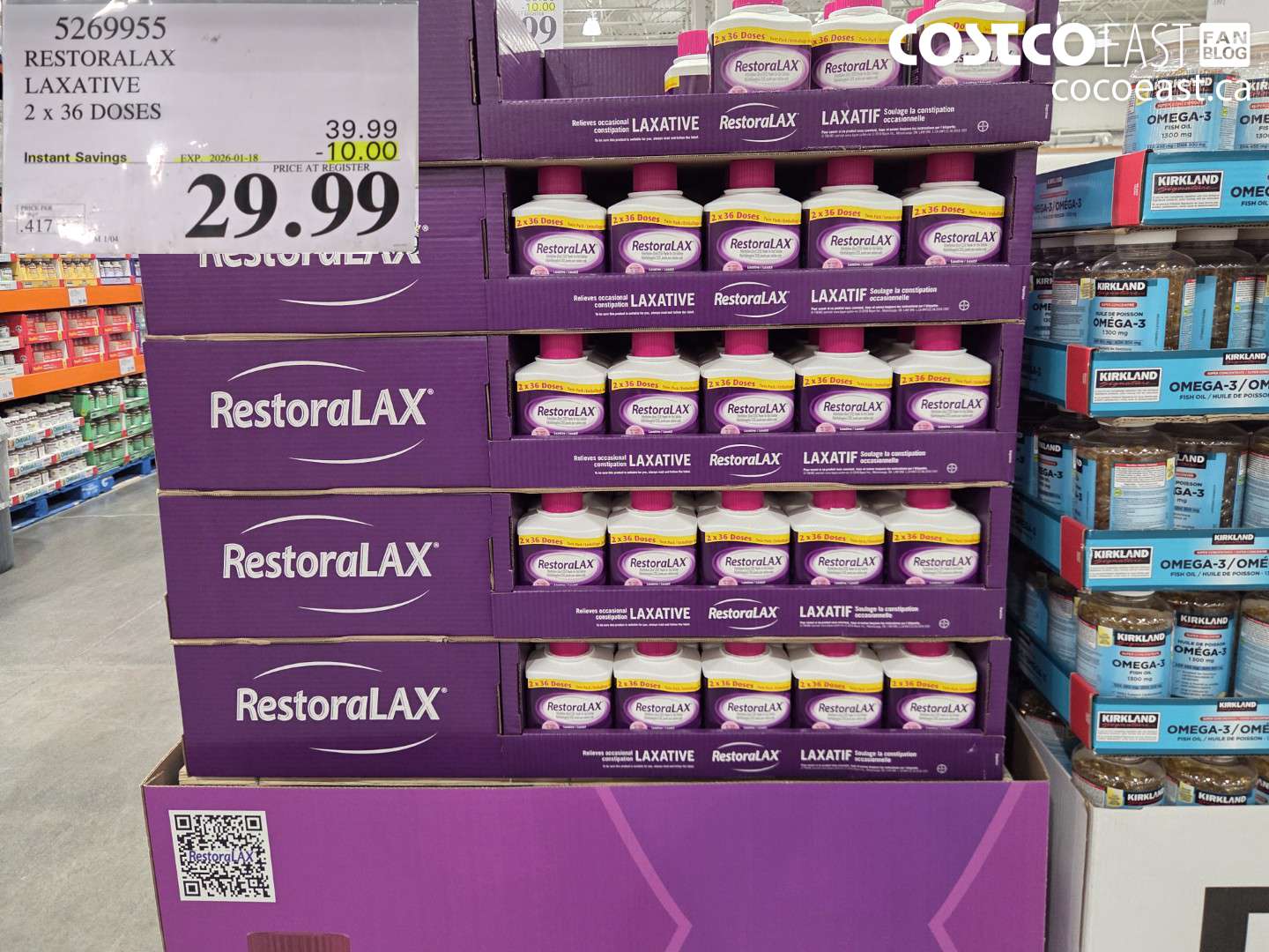 5269955 RESTORALAX LAXATIVE 2 X 36 DOSES ($8.00 INSTANT SAVINGS EXPIRES ON 2026-01-18) $29.99