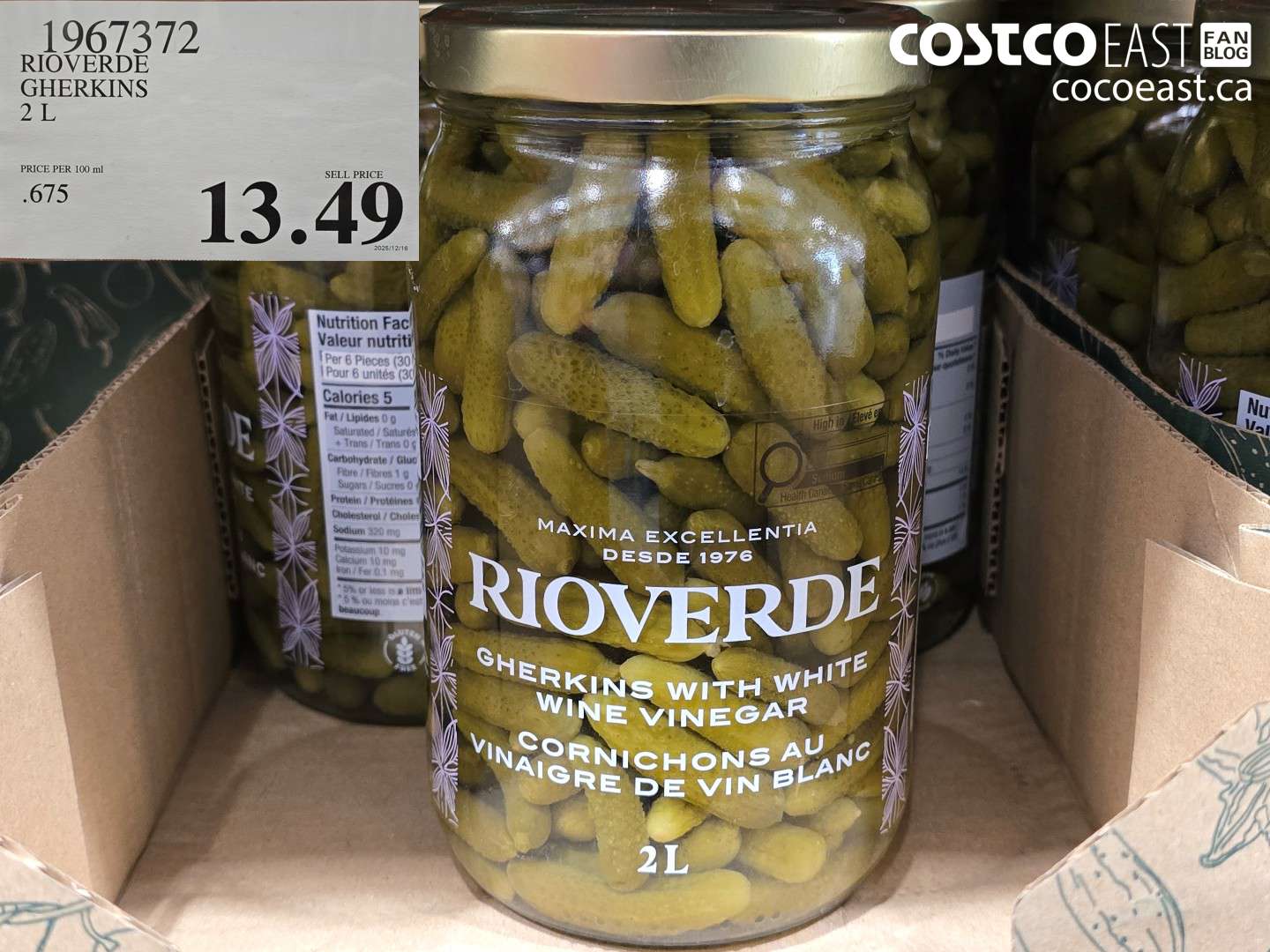 1967372 RIOVERDE GHERKINS 2 L $13.49
