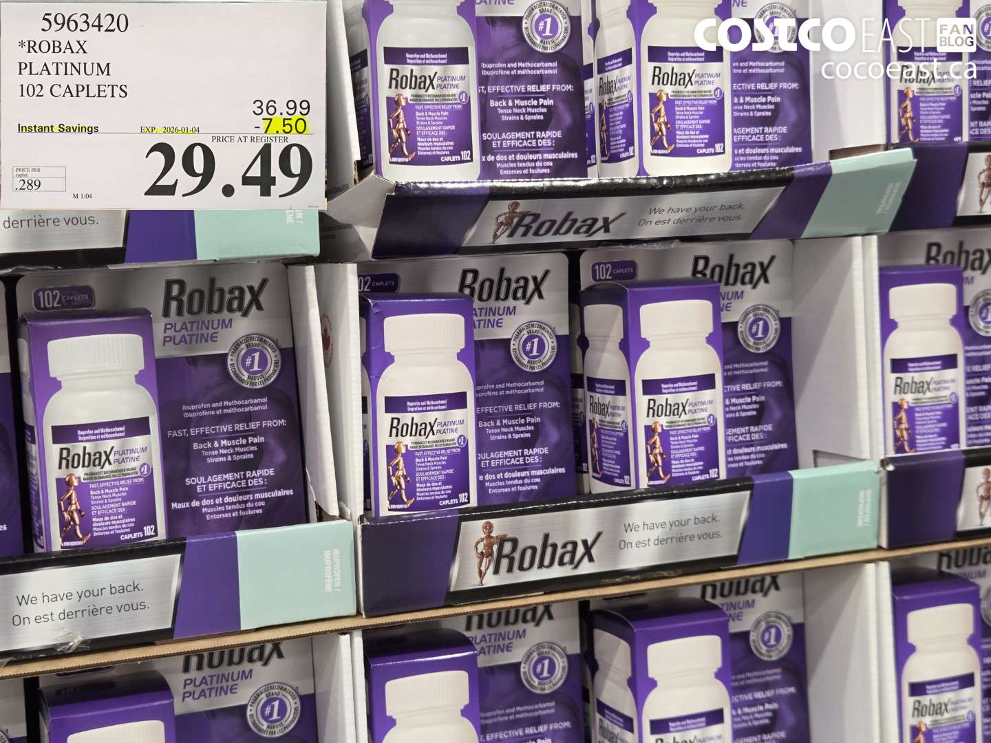 5963420 ROBAX PLATINUM 102 CAPLETS ($7.50 INSTANT SAVINGS EXPIRES ON 2026-01-04) $29.49