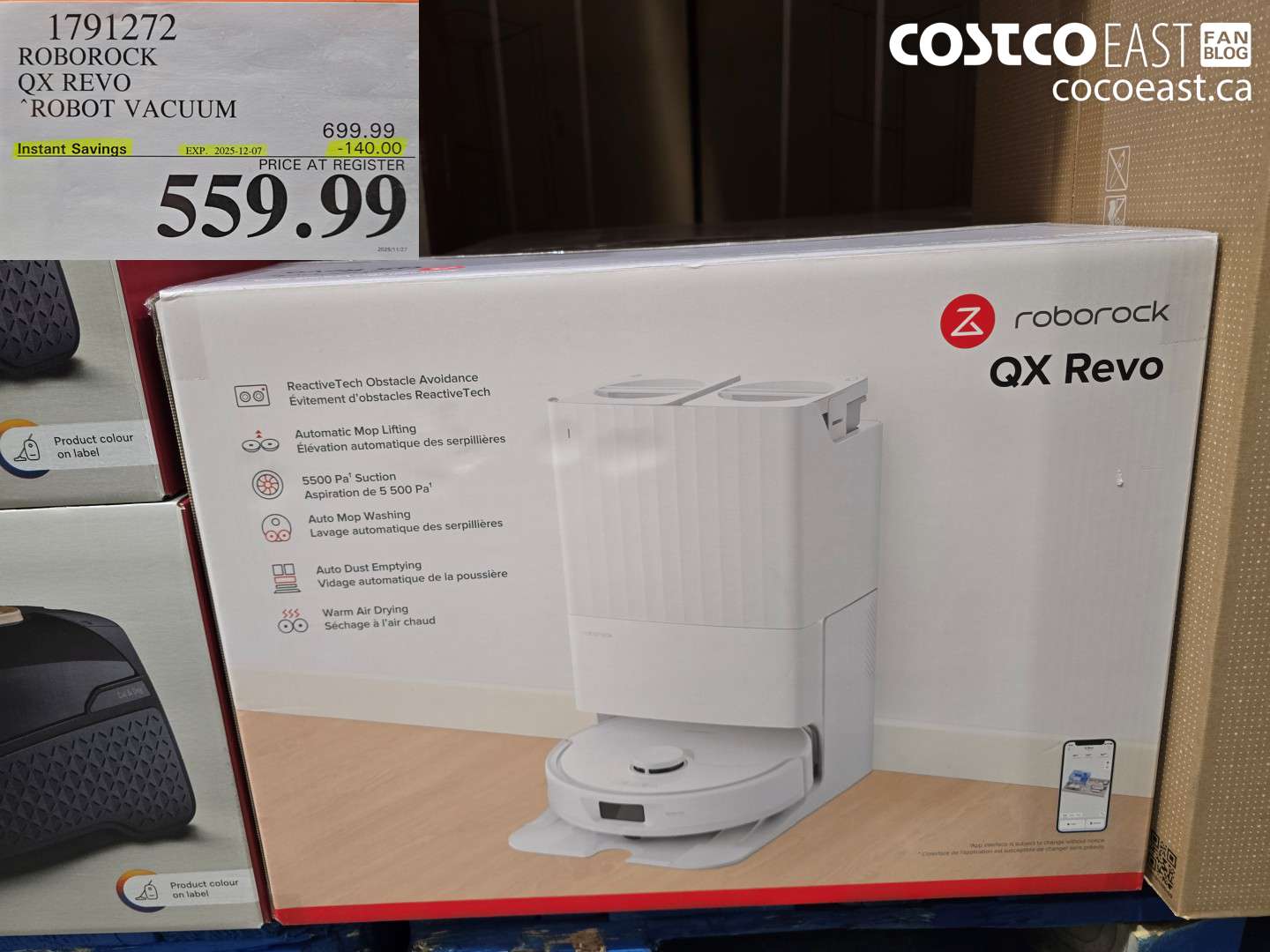 1791272 ROBOROCK QX REVO ROBOT VACUUM ($140.00 INSTANT SAVINGS EXPIRES ON 2025-12-07) $559.99