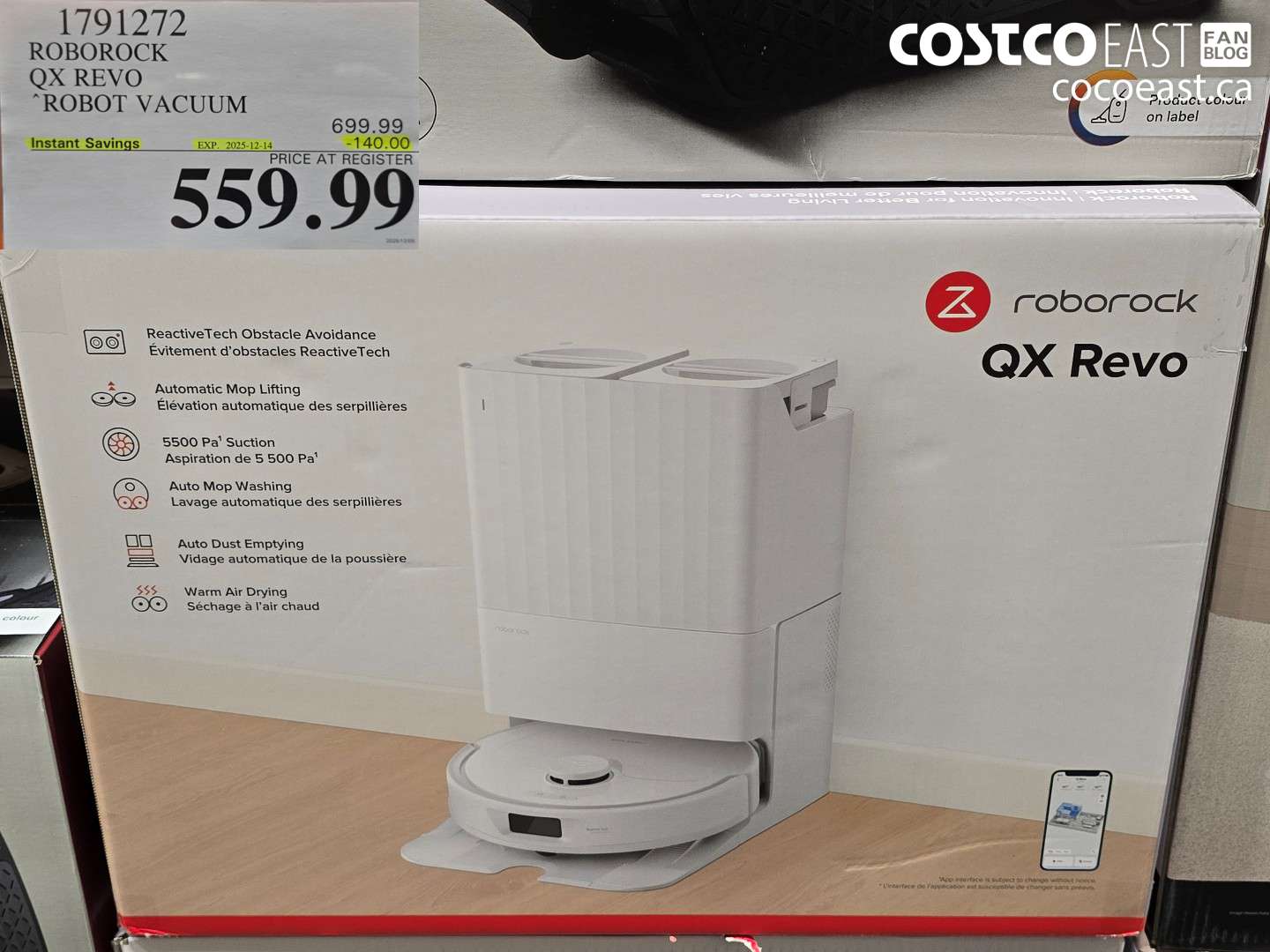 1791272 ROBOROCK QX REVO ROBOT VACUUM ($140.00 INSTANT SAVINGS EXPIRES ON 2025-12-14) $559.99