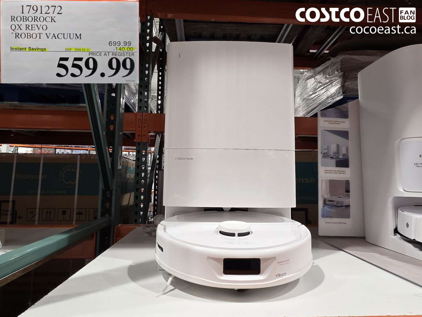 1791272 ROBOROCK QX REVO ROBOT VACUUM ($140.00 INSTANT SAVINGS EXPIRES ON 2026-01-01) $559.99