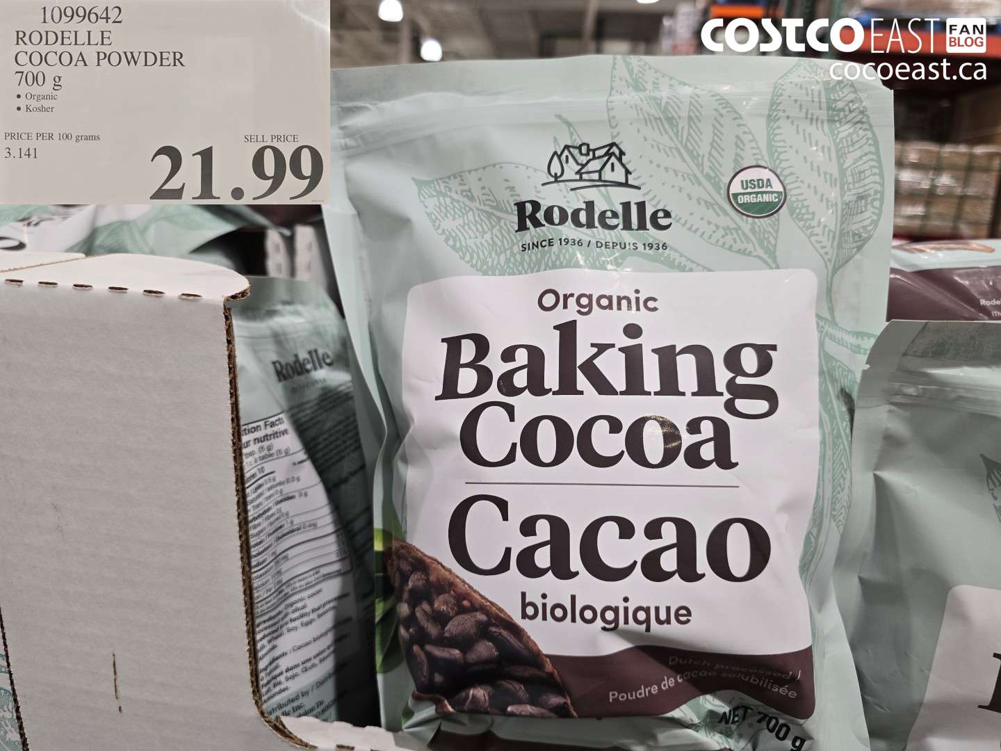 1099642 RODELLE ORGANIC COCOA 700 G $21.99