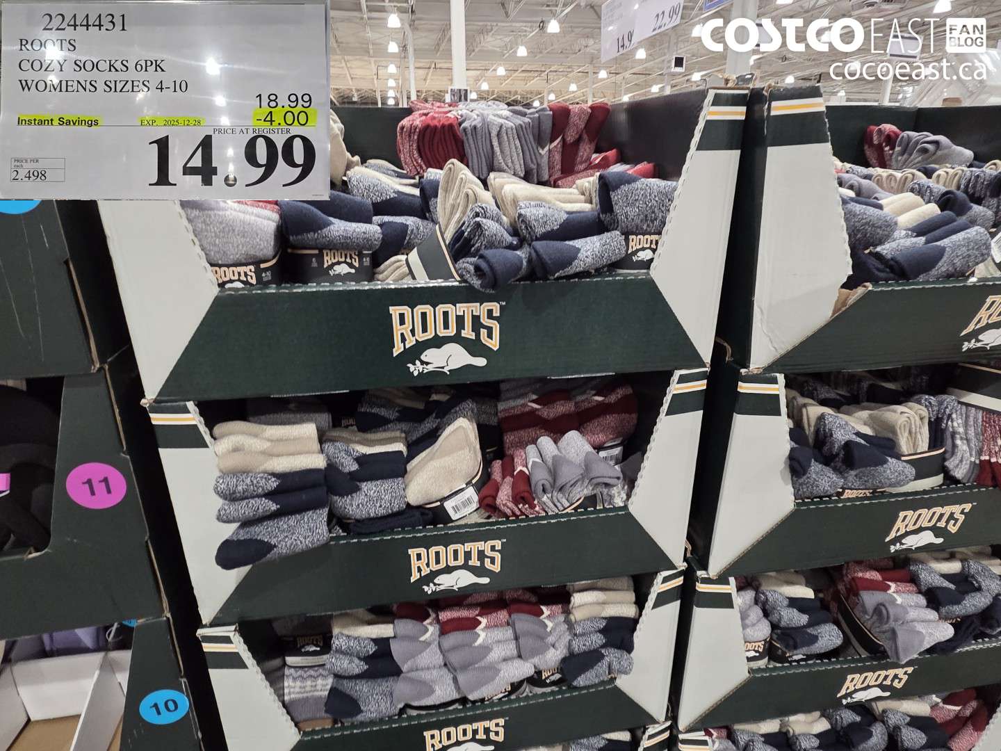 2244431 ROOTS COZY SOCKS 6PK LADIES SIZES 4-10 ($4.00 INSTANT SAVINGS EXPIRES ON 2025-12-28) $14.99