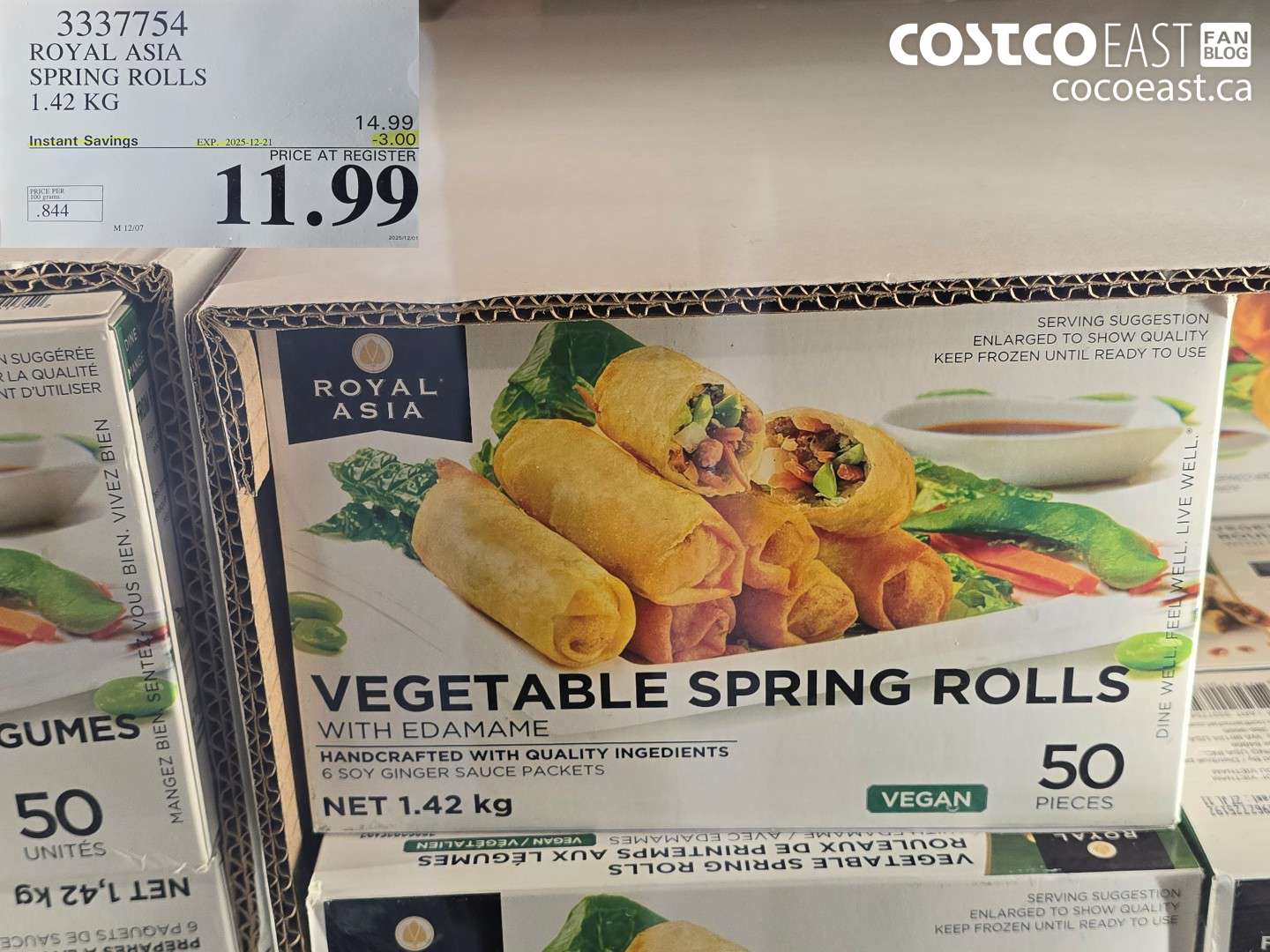 3337754 ROYAL ASIA SPRING ROLLS 1.42 KG ($3.00 INSTANT SAVINGS EXPIRES ON 2025-12-21) $11.99