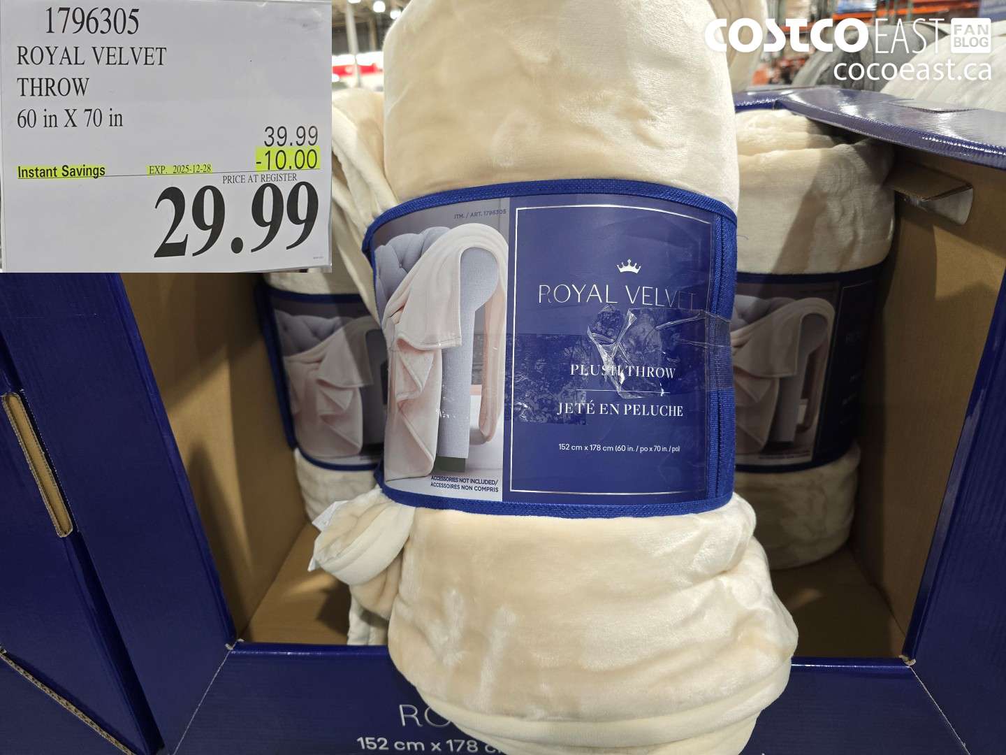 1796305 ROYAL VELVET THROW 60 IN X 70 IN ($10.00 INSTANT SAVINGS EXPIRES ON 2025-12-28) $29.99