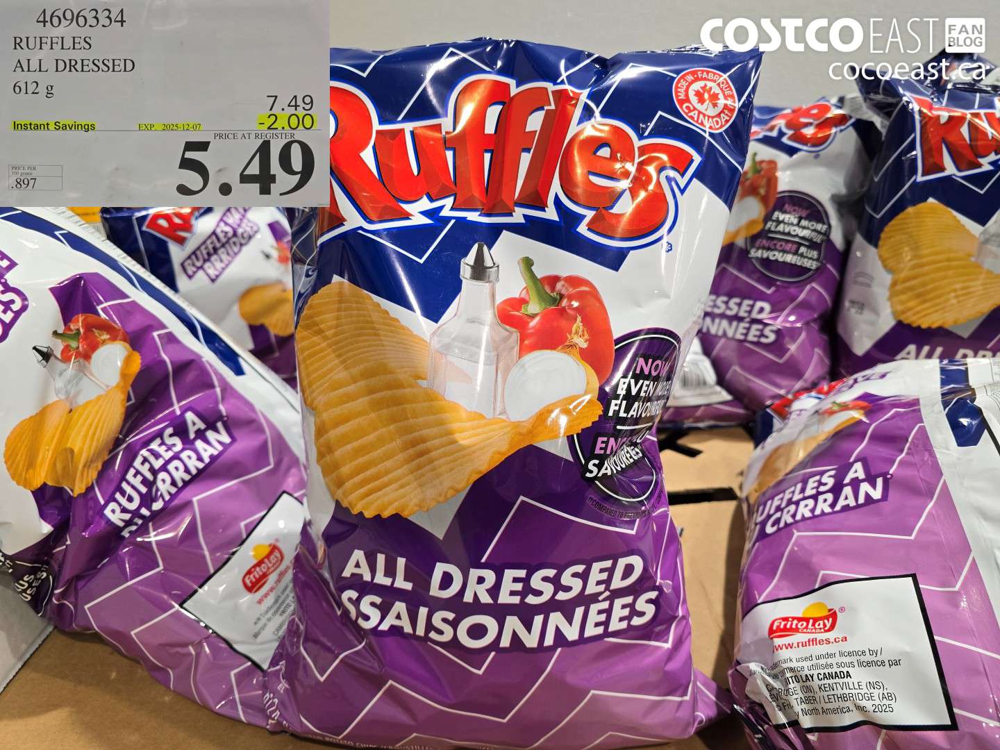4696334 RUFFLES ALL DRESSED 612 g ($2.00 INSTANT SAVINGS EXPIRES ON 2025-12-07) $5.49