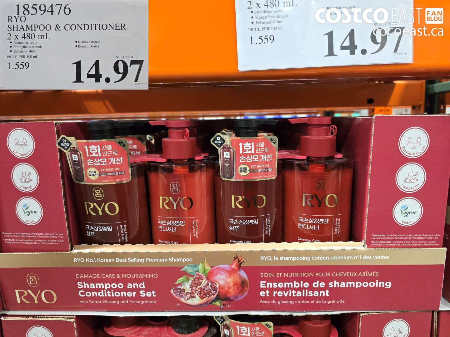 1859476 RYO SHAMPOO + TREATMENT 2 x 480 mL $14.97