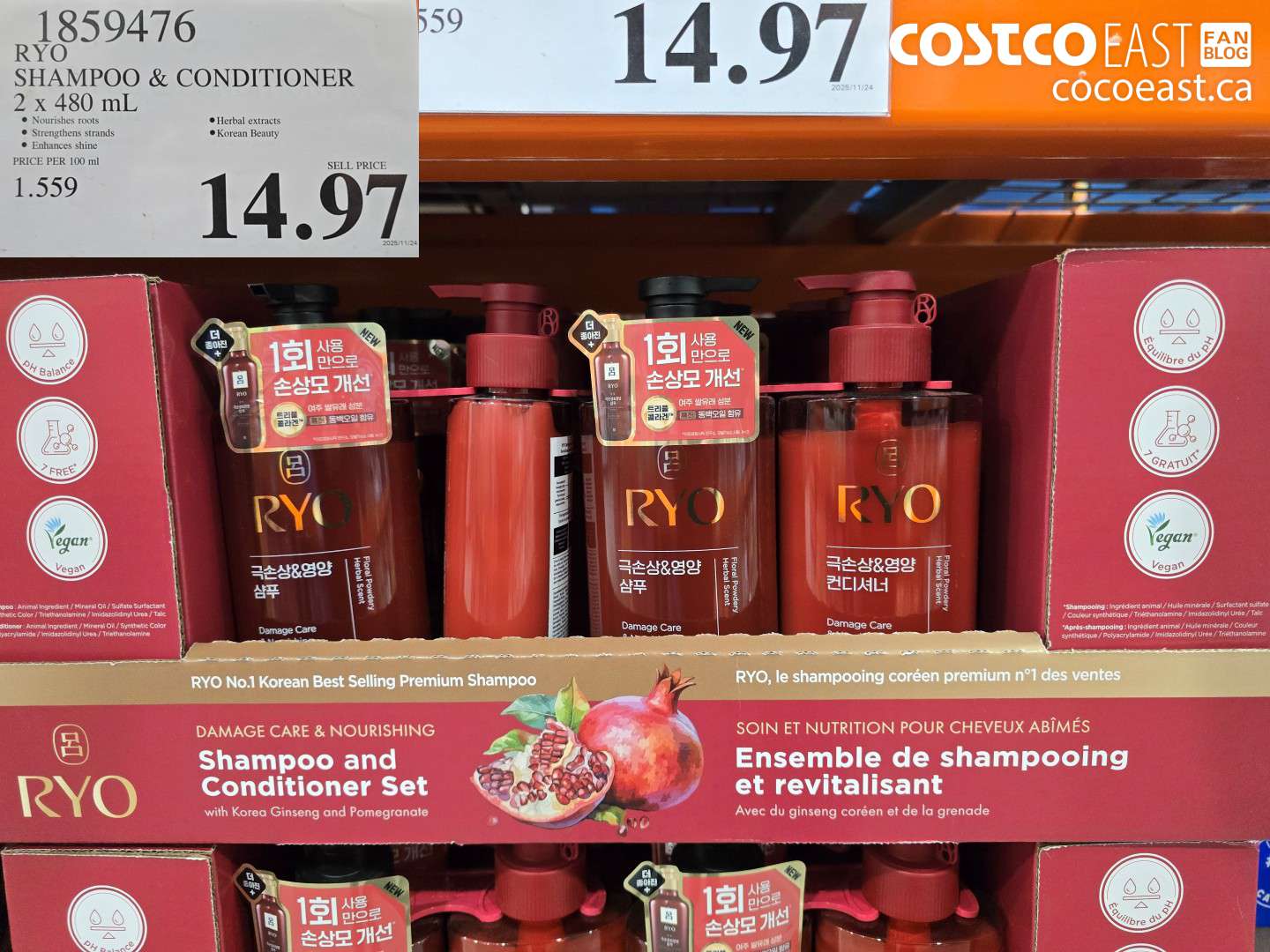 1859476 RYO SHAMPOO + TREATMENT 2 x 480 mL $14.97