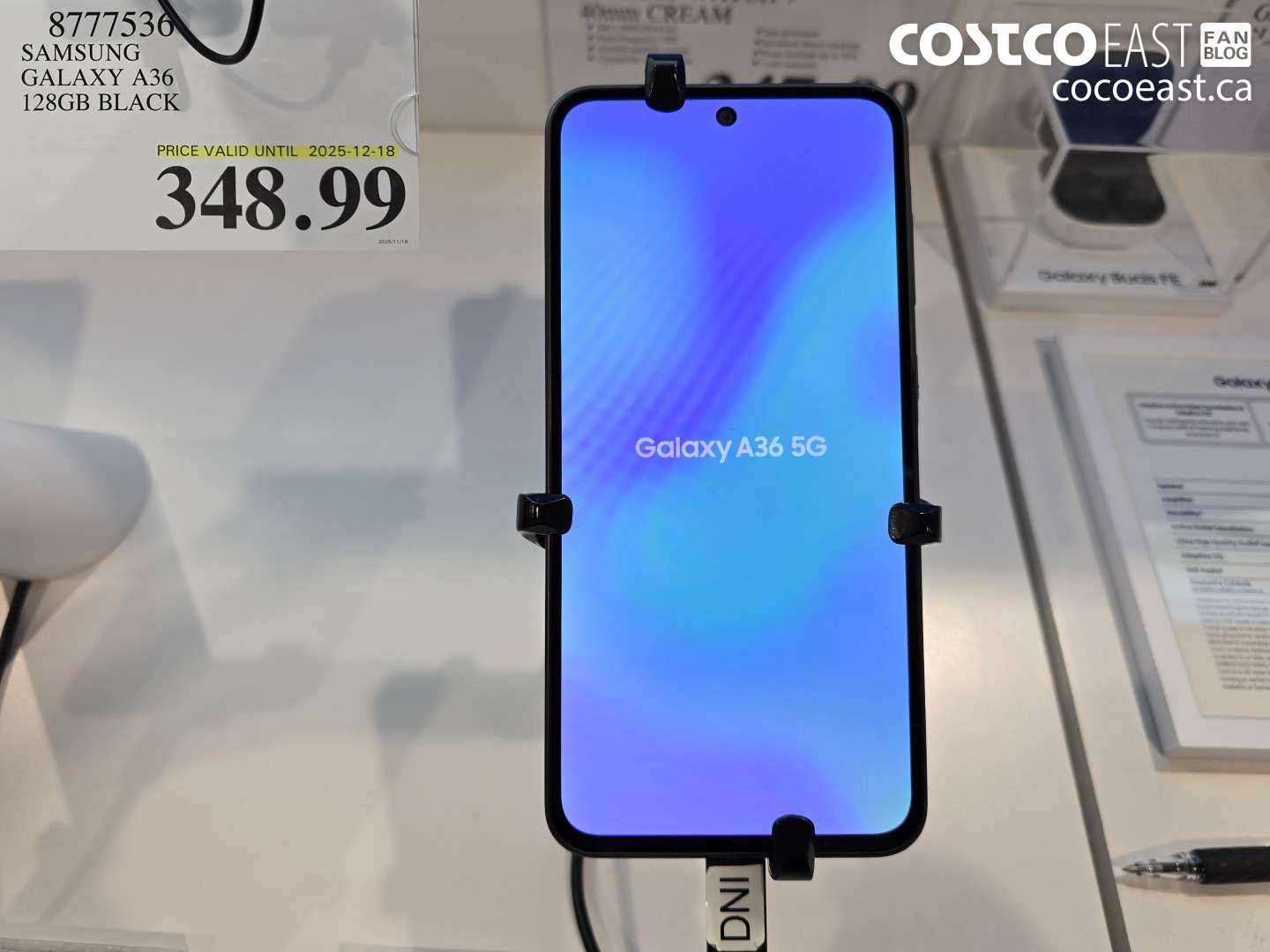 8777536 SAMSUNG GALAXY A36 128GB BLACK $348.99