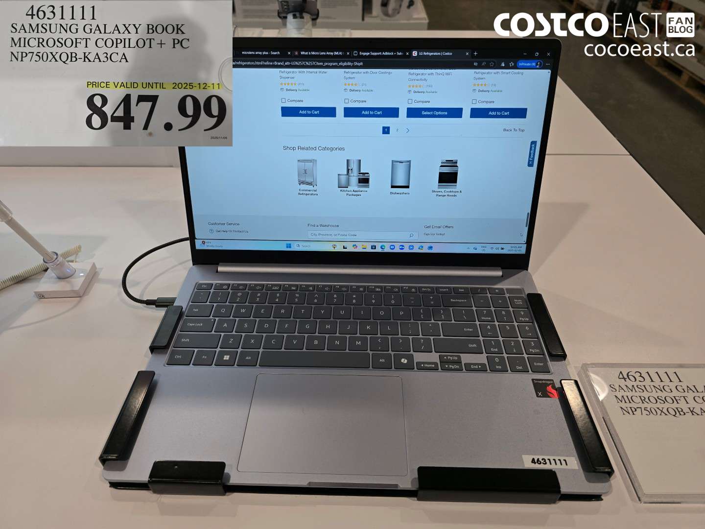4631111 SAMSUNG GALAXY BOOK MICROSOFT COPILOT+ PC NP750XQB-KA3CA $847.99