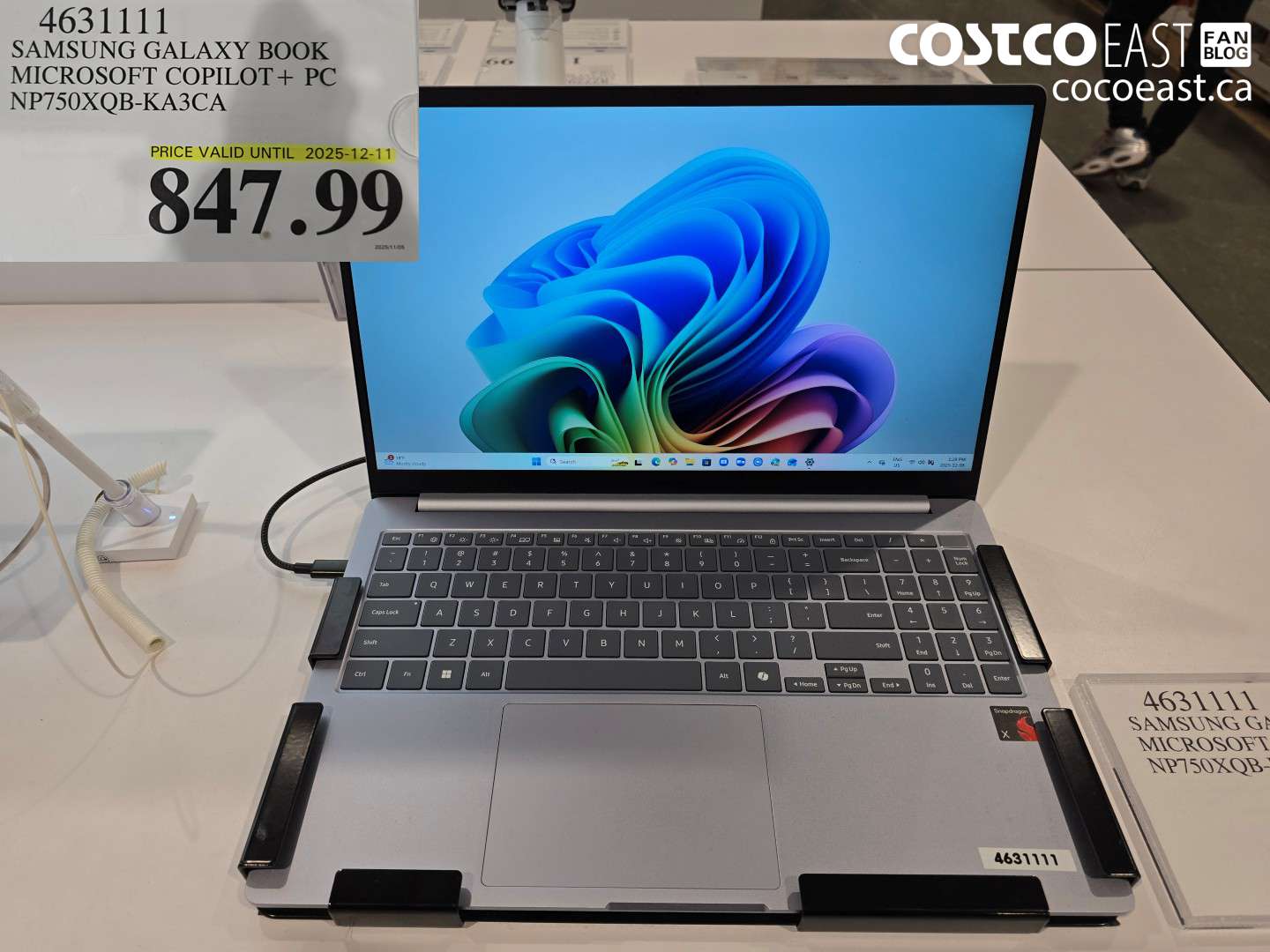 4631111 SAMSUNG GALAXY BOOK MICROSOFT COPILOT+ PC NP750XQB-KA3CA $847.99