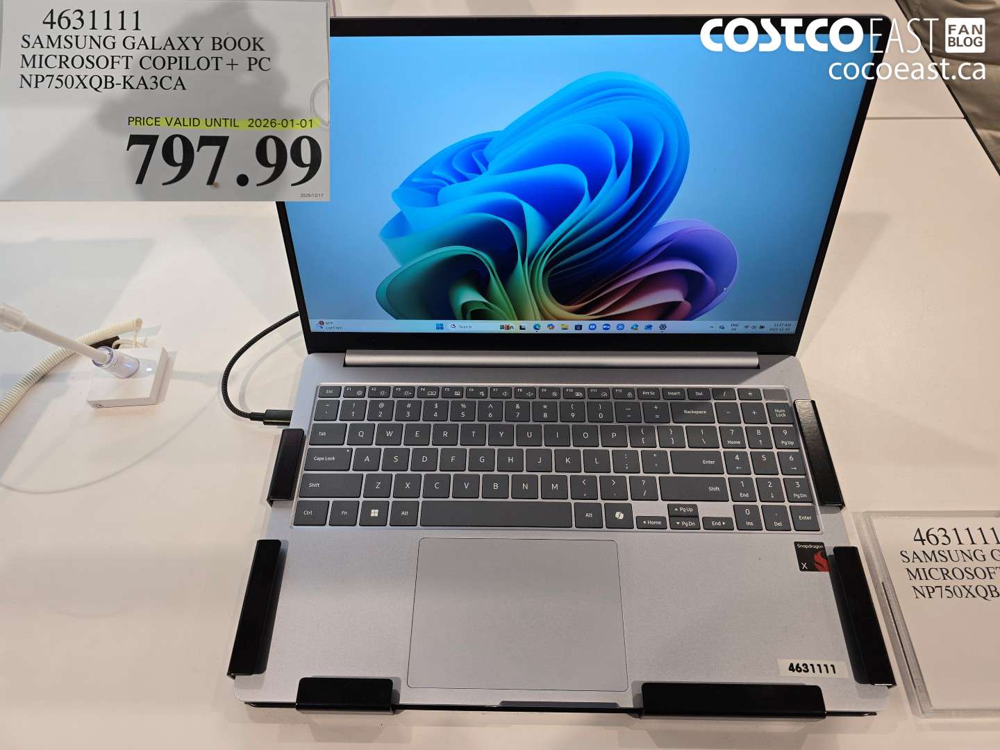 4631111 SAMSUNG GALAXY BOOK MICROSOFT COPILOT+ PC NP750XQB-KA3CA $797.99