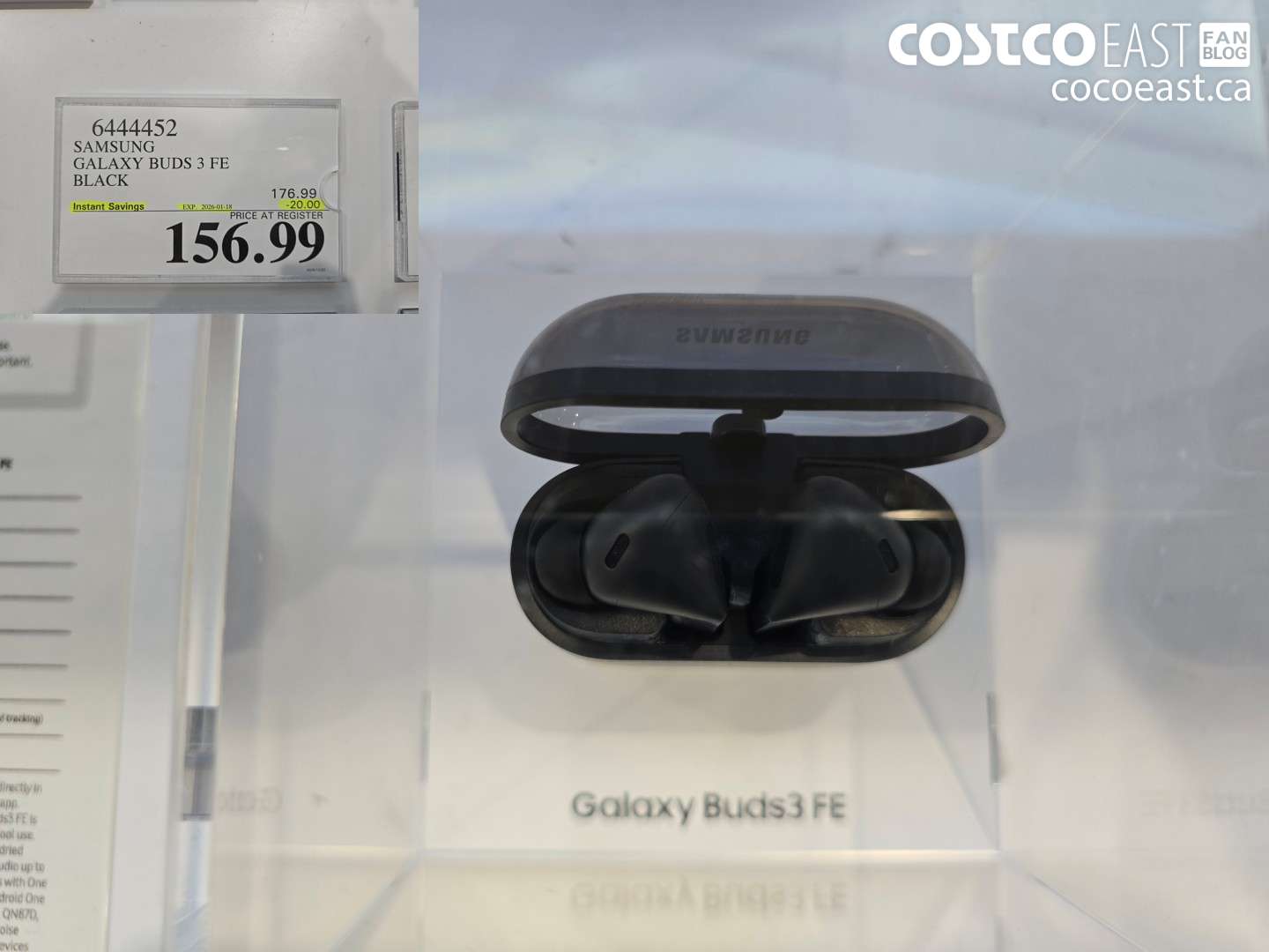 6444452 SAMSUNG GALAXY BUDS 3 FE BLACK ($20.00 INSTANT SAVINGS EXPIRES ON 2026-01-18) $156.99