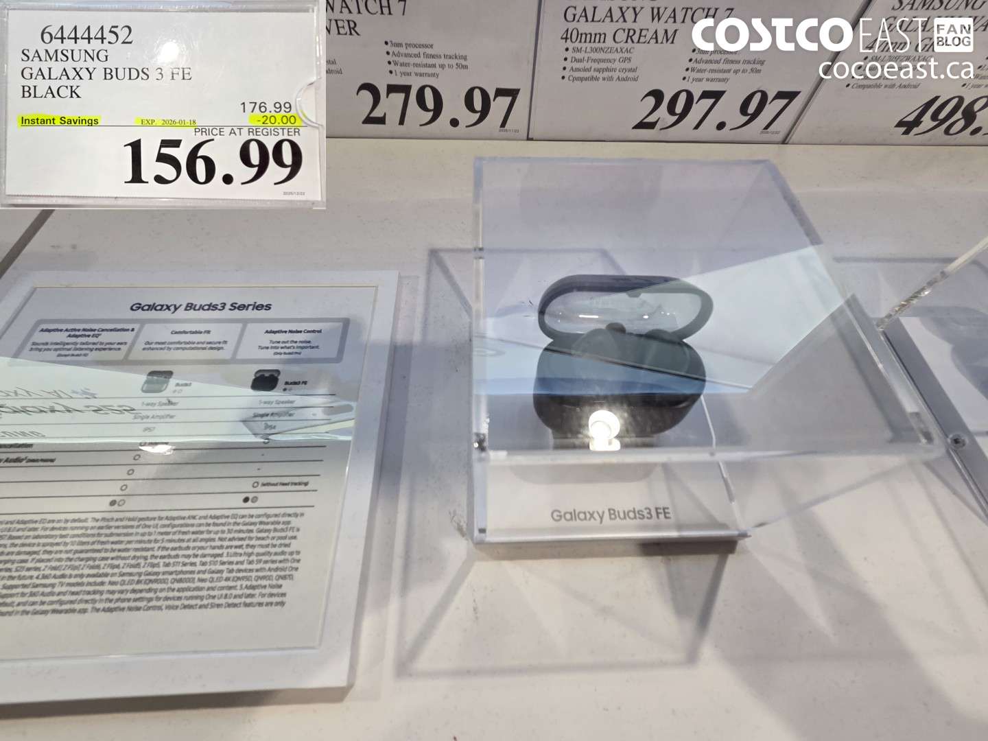 6444452 SAMSUNG GALAXY BUDS 3 FE BLACK ($20.00 INSTANT SAVINGS EXPIRES ON 2026-01-18) $156.99