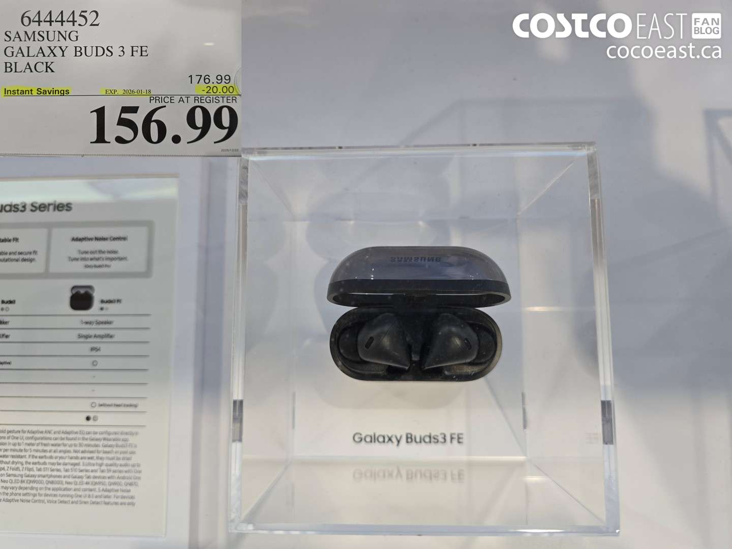 6444452 SAMSUNG GALAXY BUDS 3 FE BLACK ($20.00 INSTANT SAVINGS EXPIRES ON 2026-01-18) $156.99