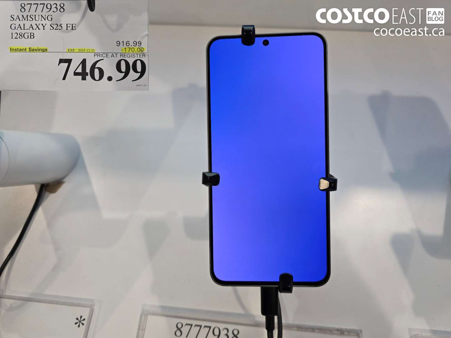 8777938 SAMSUNG GALAXY S25 FE 128GB ($170.00 INSTANT SAVINGS EXPIRES ON 2025-12-21) $746.99