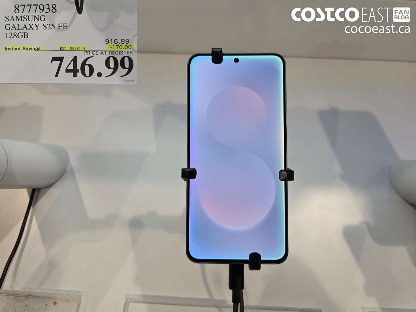 8777938 SAMSUNG GALAXY S25 FE 128GB ($170.00 INSTANT SAVINGS EXPIRES ON 2026-01-01) $746.99