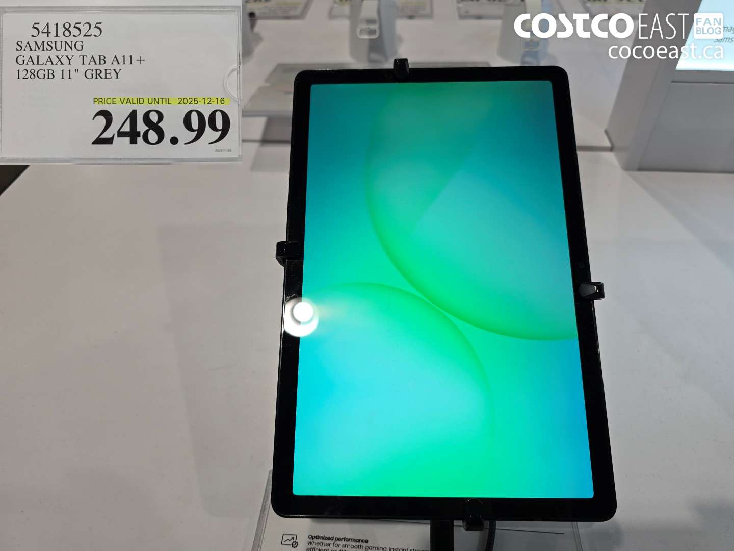 5418525 SAMSUNG GALAXY TAB A11+ 128GB 11 GREY $248.99