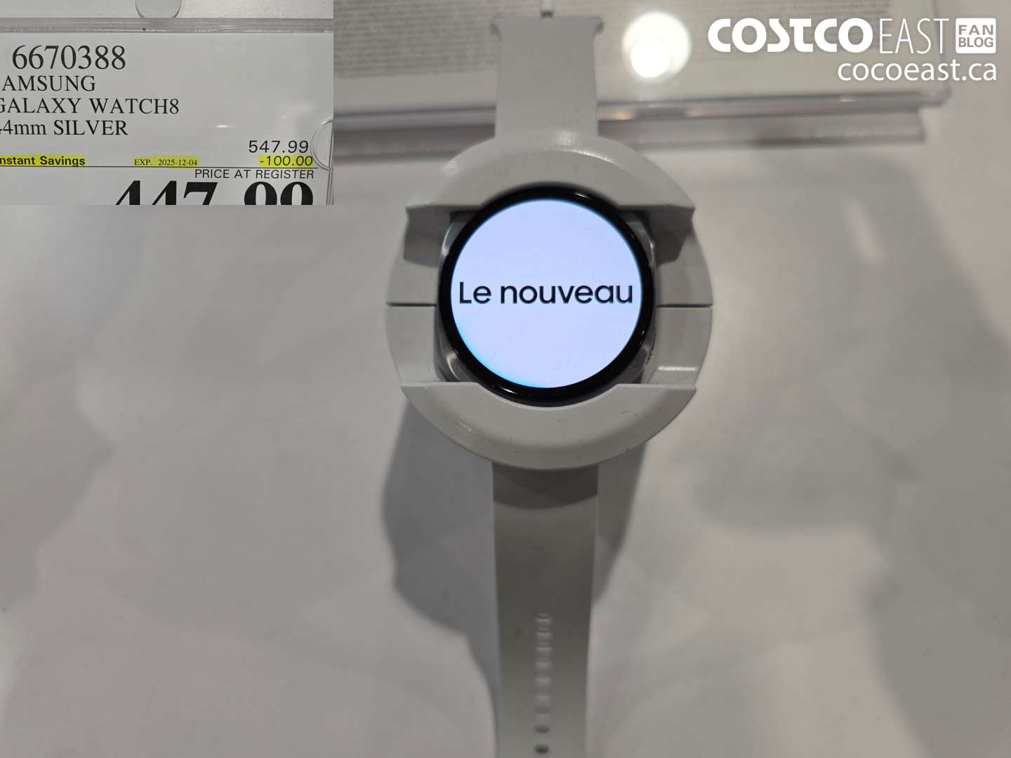 6670388 SAMSUNG GALAXY WATCH8 44MM SILVER ($100.00 INSTANT SAVINGS EXPIRES ON 2025-12-04) $447.99