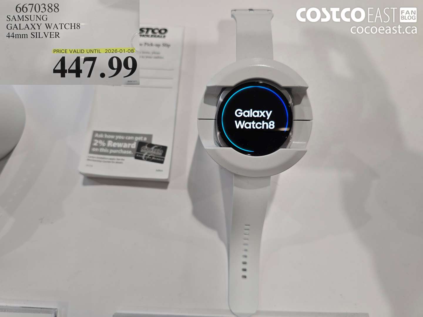6670388 SAMSUNG GALAXY WATCH8 44MM SILVER $447.99
