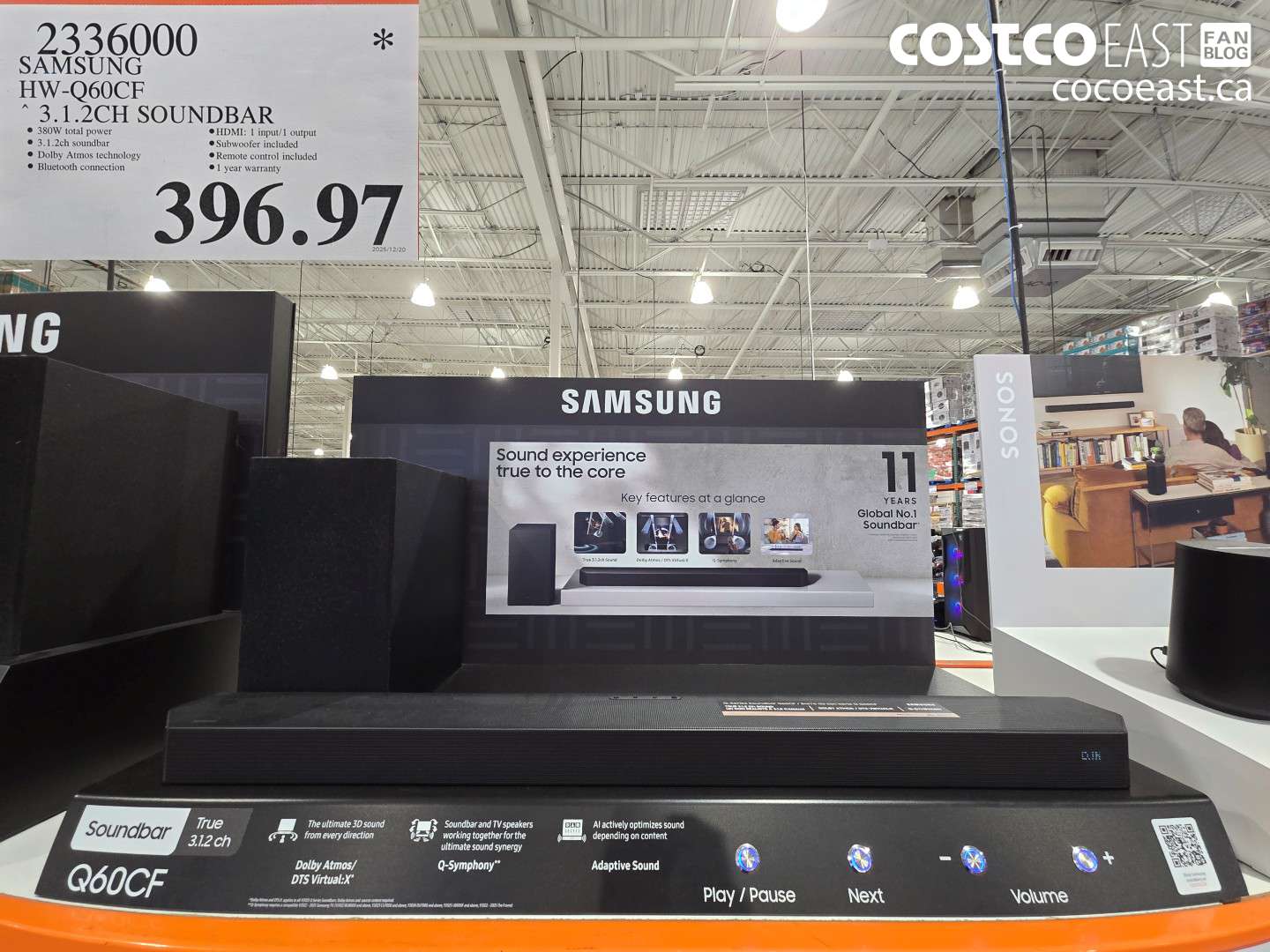 2336000 SAMSUNG HW-Q60CF ~ 3.1.2CH SOUNDBAR $396.97