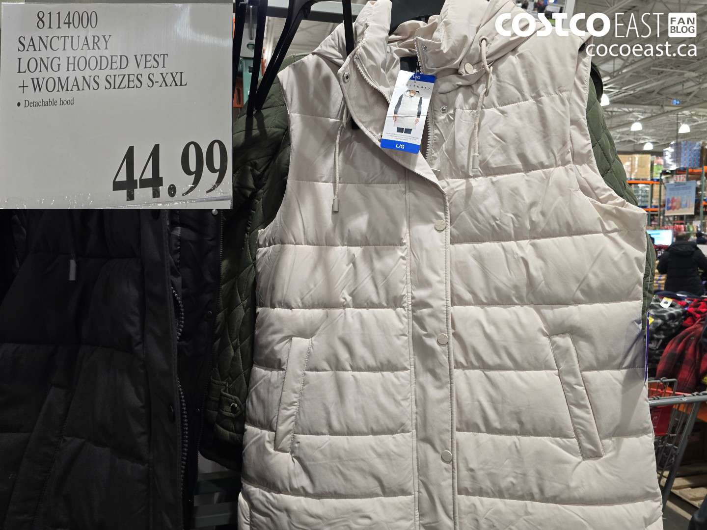 8114000 SANCTUARY LONG HOODED VEST + WOMANS SIZES S-XXL $44.99