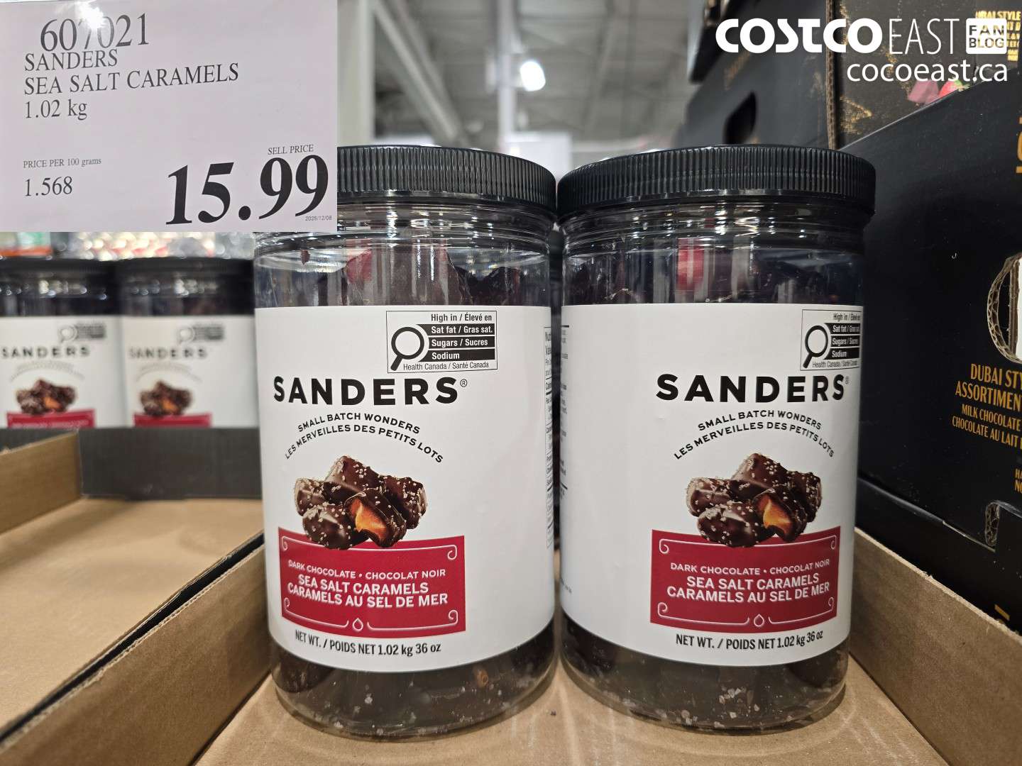 607021 SANDERS SEA SALT CARAMELS 1.02KG $15.99