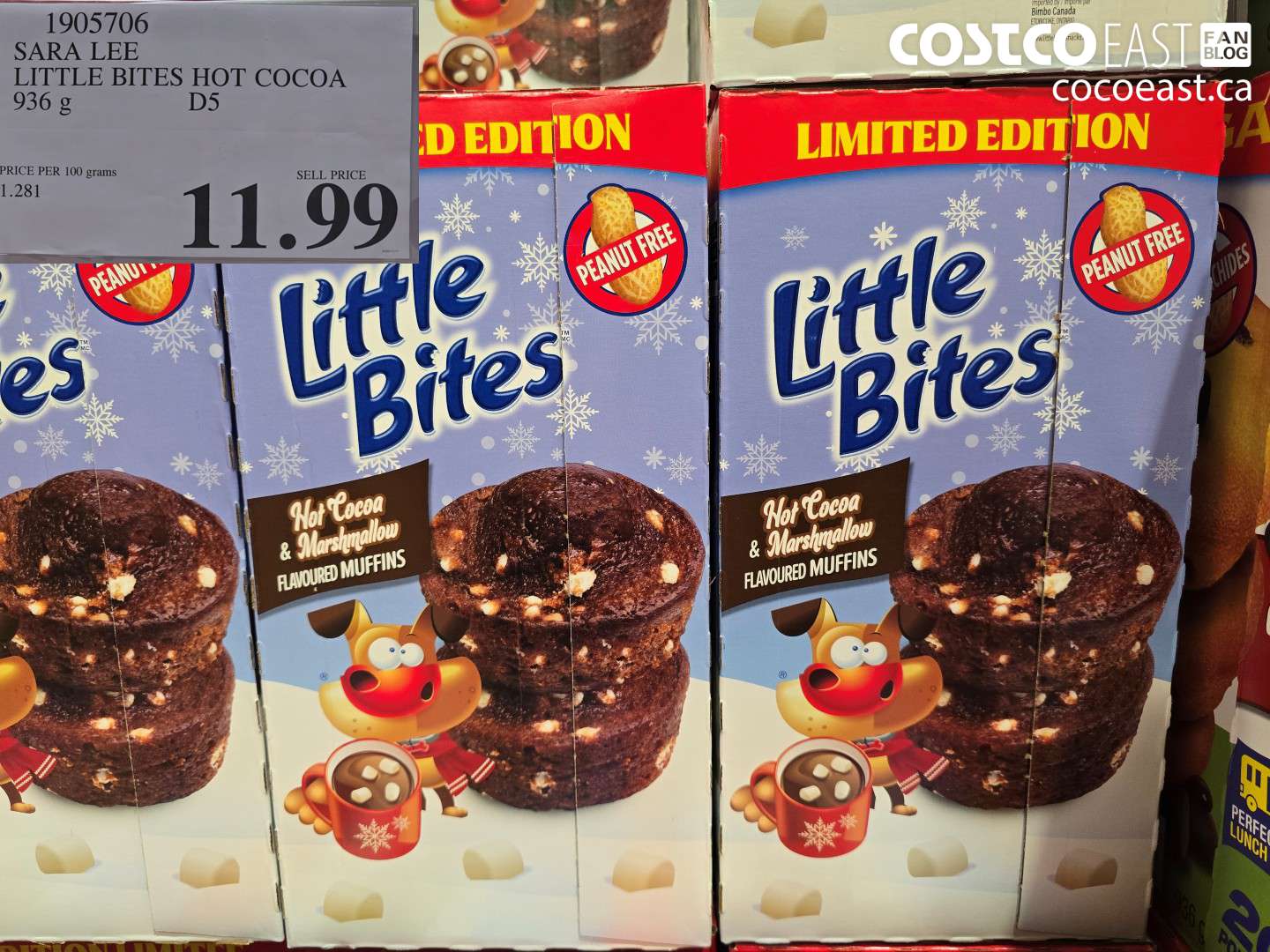 1905706 SARA LEE LITTLE BITES HOT COCOA 936 G $11.99